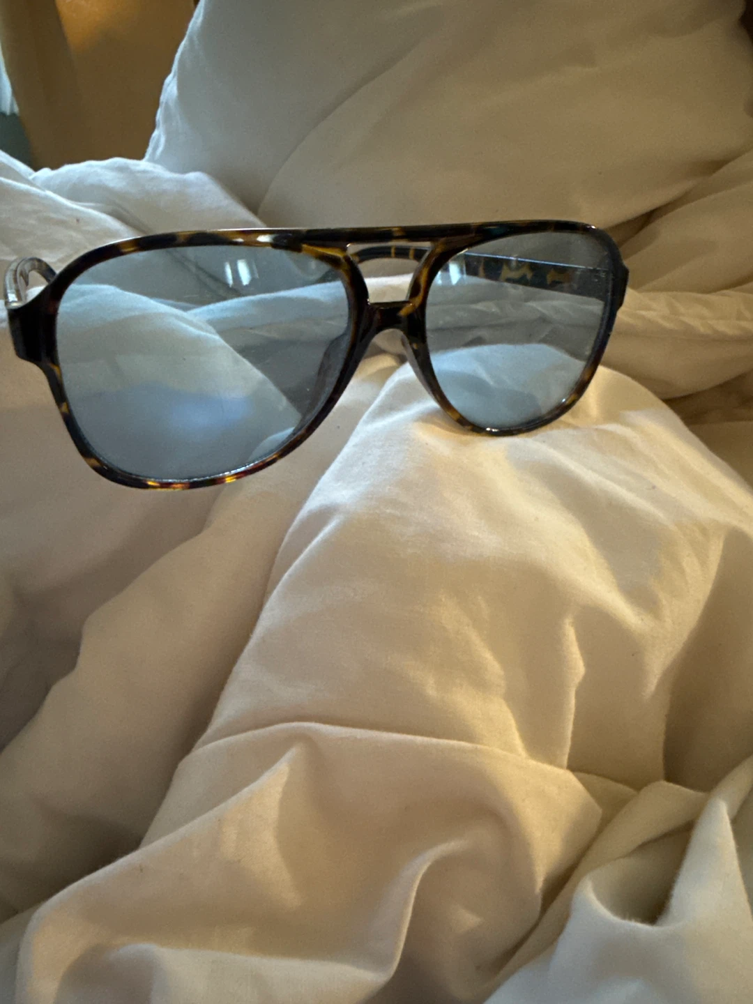 Aviator Sunglasses with Blue Lenses