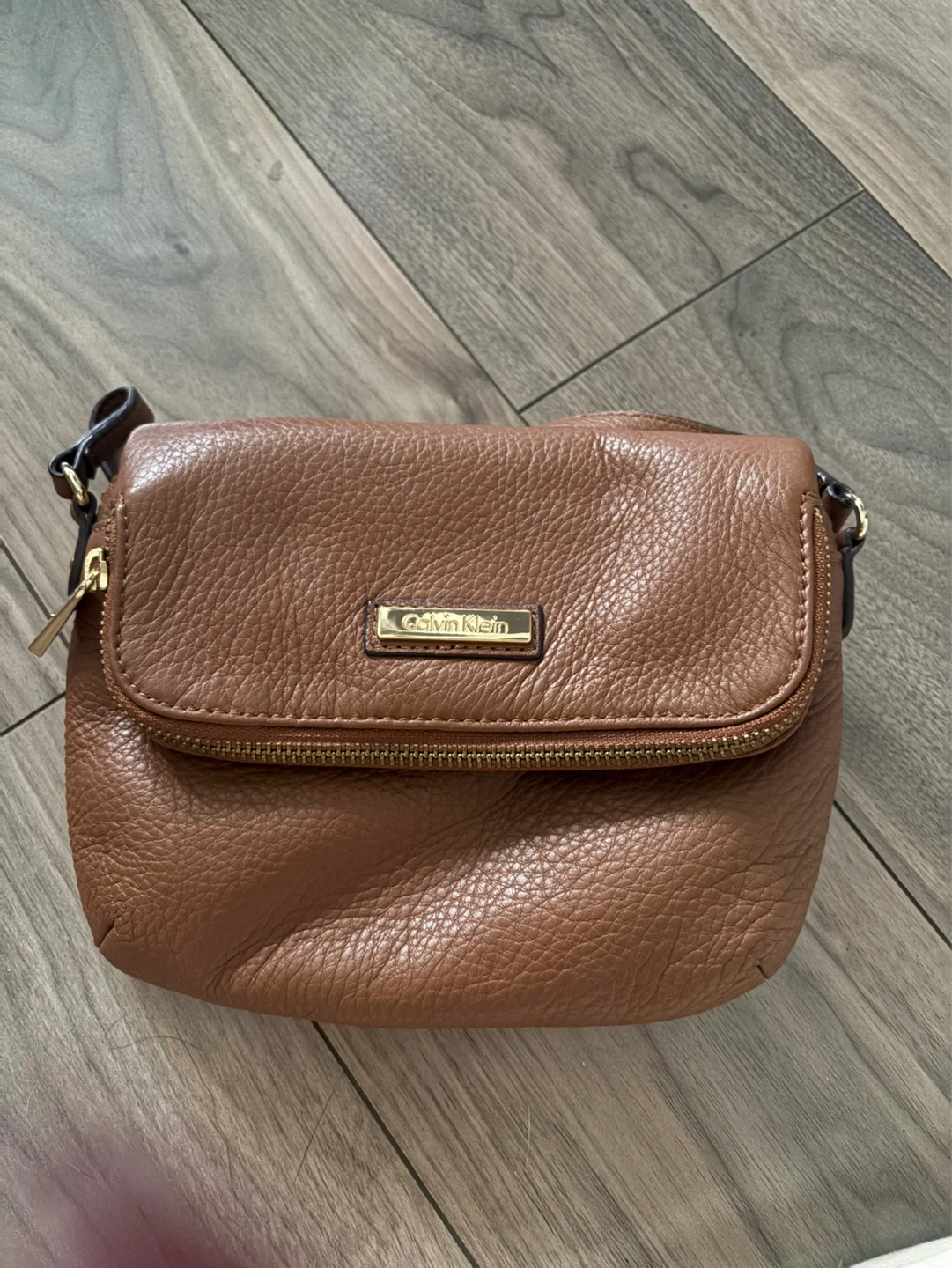 Calvin Klein Brown Leather Crossbody Bag
