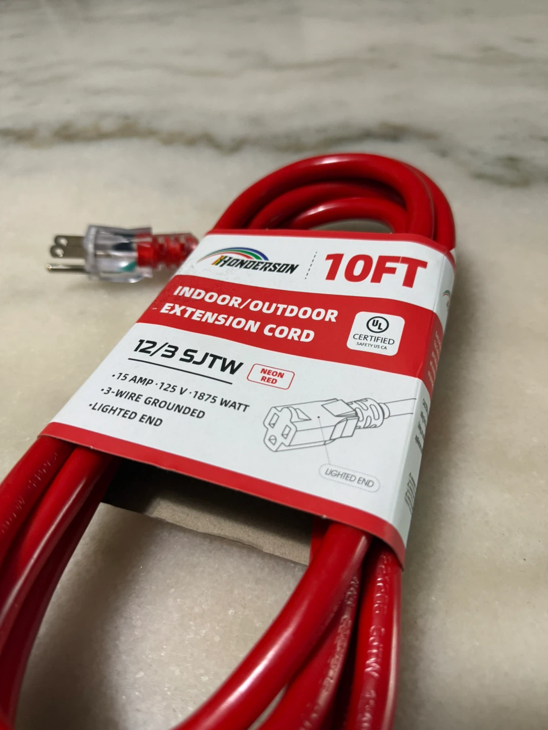 NEW Heavy Duty 10ft Water Resistant 12/3 Extension Cord - photo 5