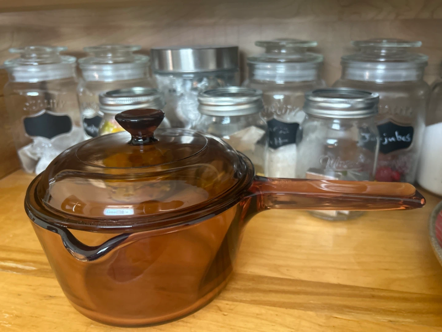 1 litre Amber Glass Pot