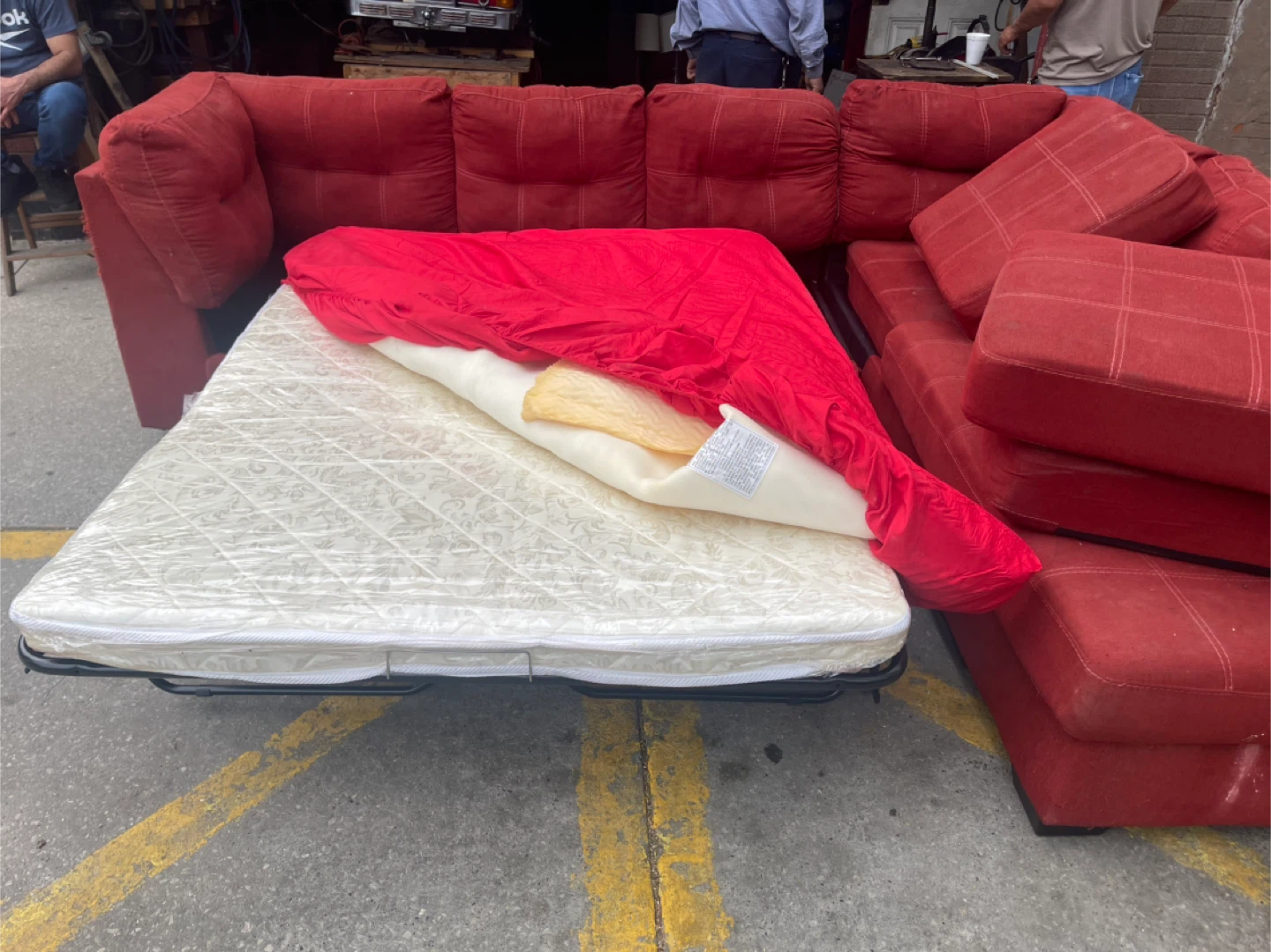 Red Sectional Sofa with Pull-Out Bed with delivery