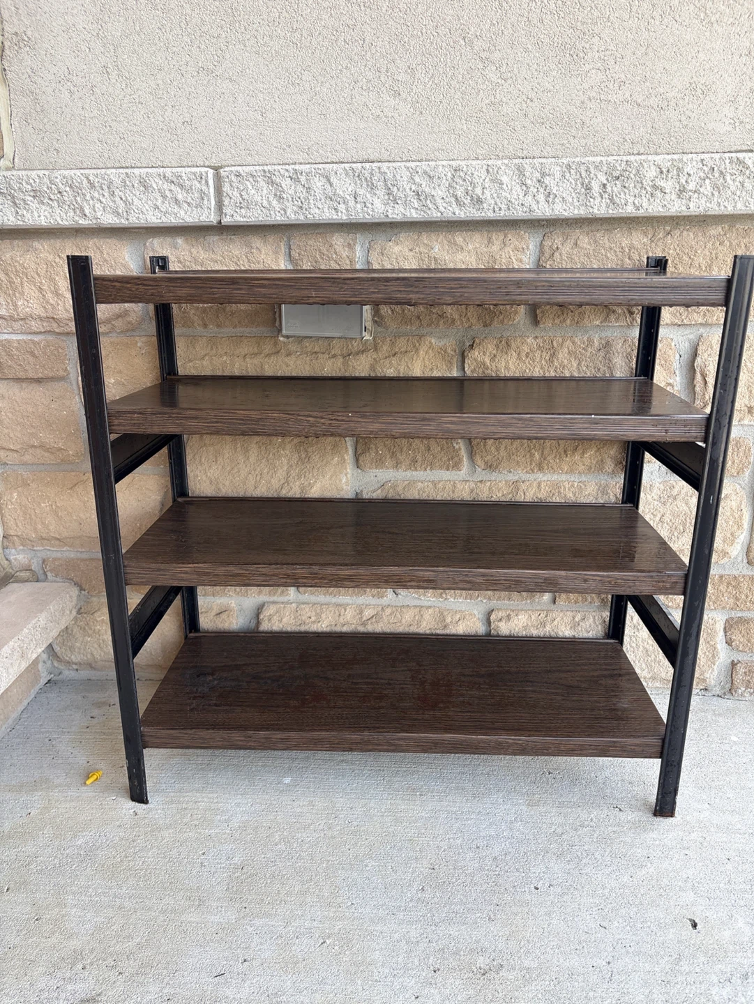 3-Tier Wood and Metal Shelf Unit