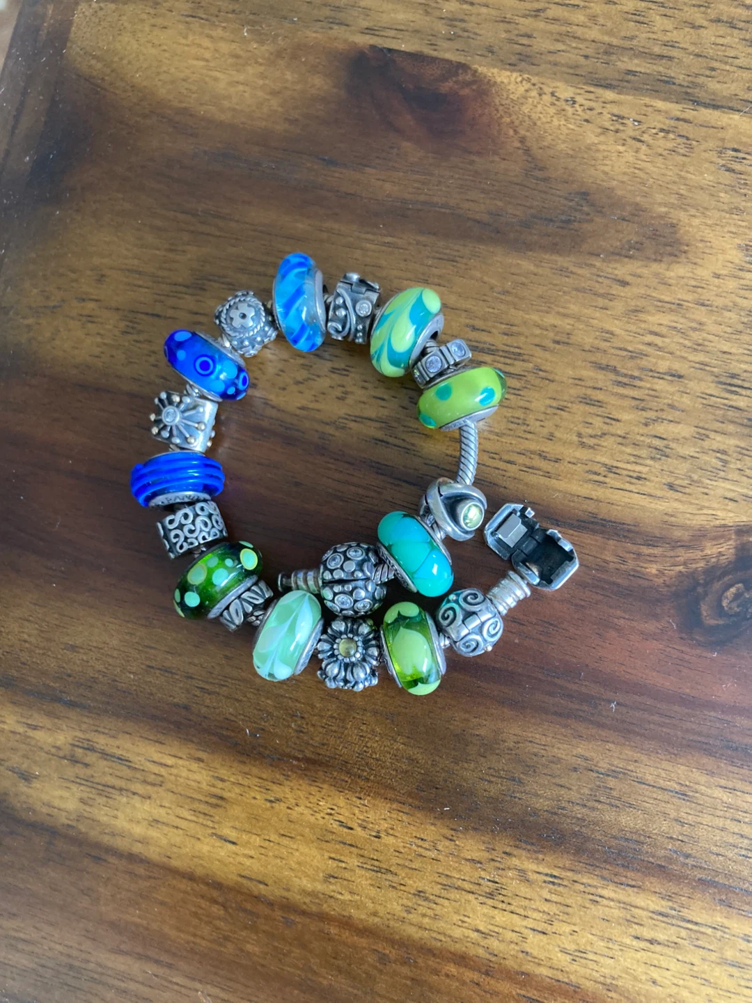 Pandora bracelet with Morano Glass Beads - photo 2