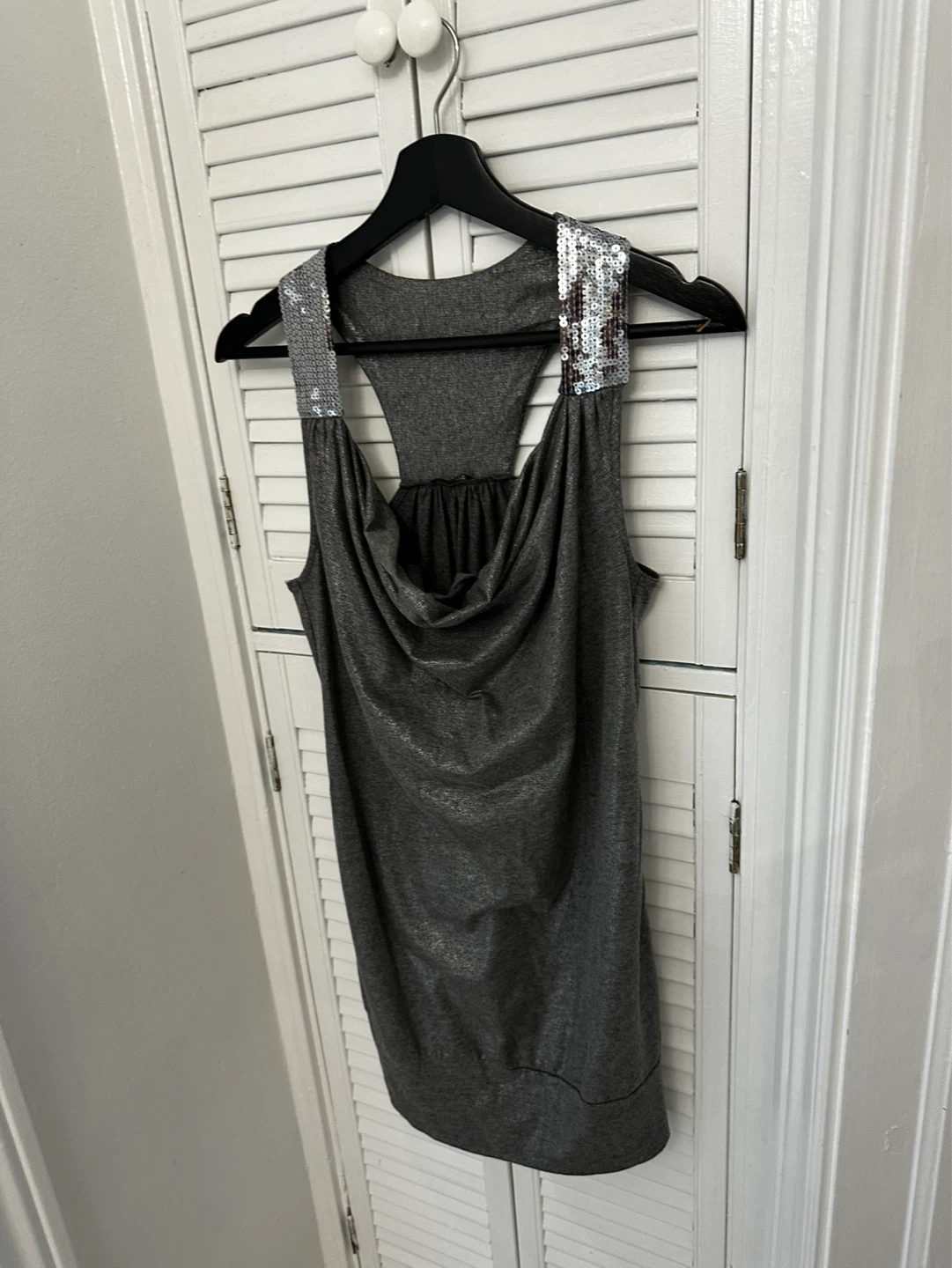 y2k Motivi Grey Sequined Mini Dress/Top - photo 2