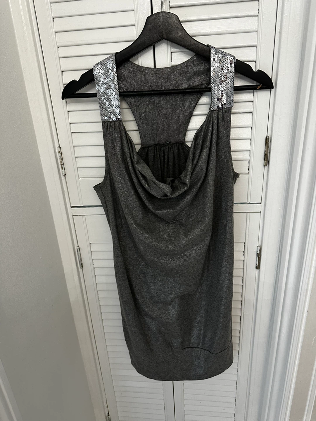 y2k Motivi Grey Sequined Mini Dress/Top