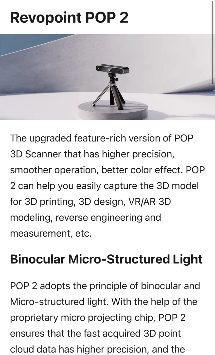 Revopoint POP 2 3D Scanner - photo 3