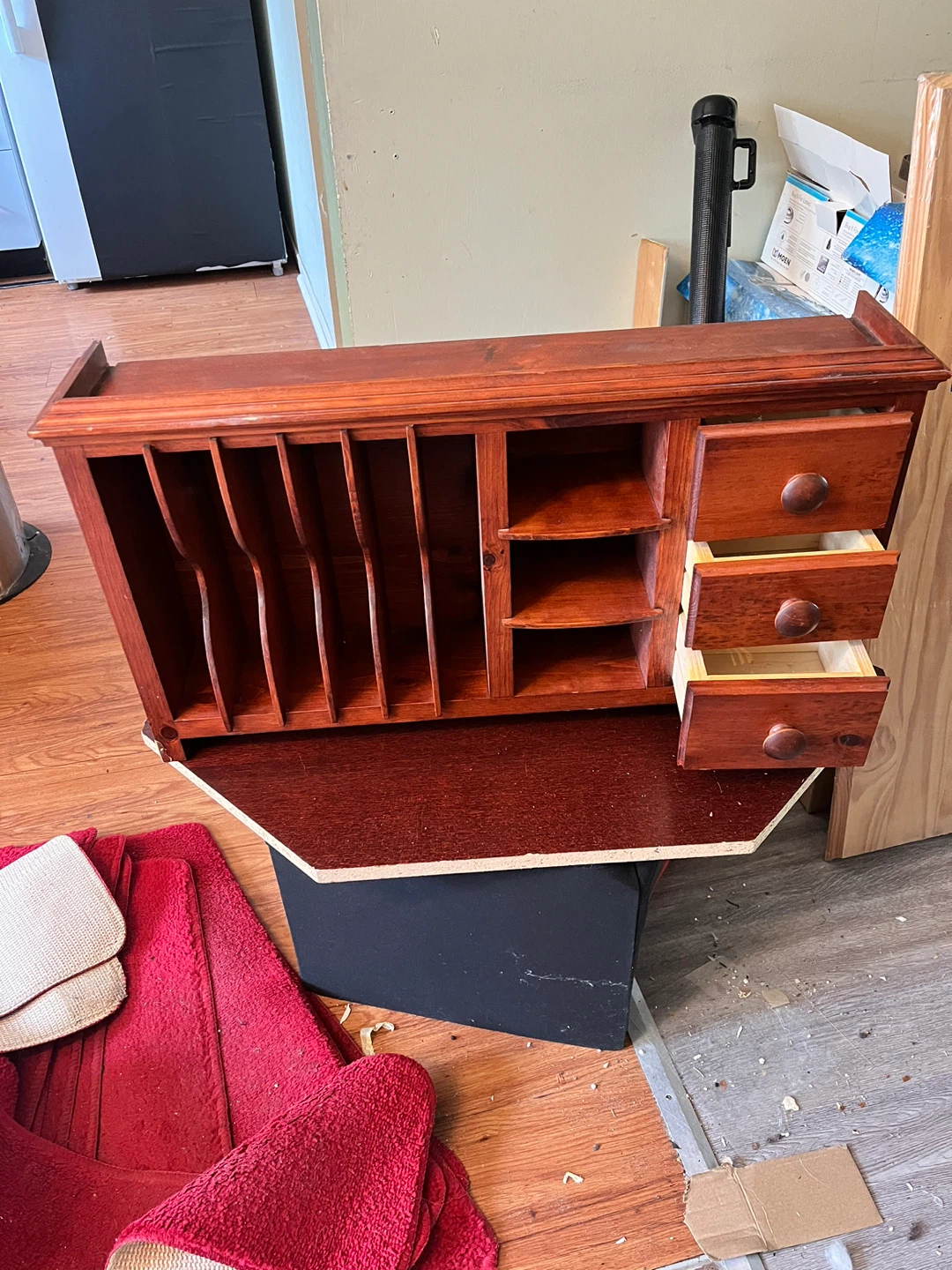 Wooden Desk Organizer with Drawers