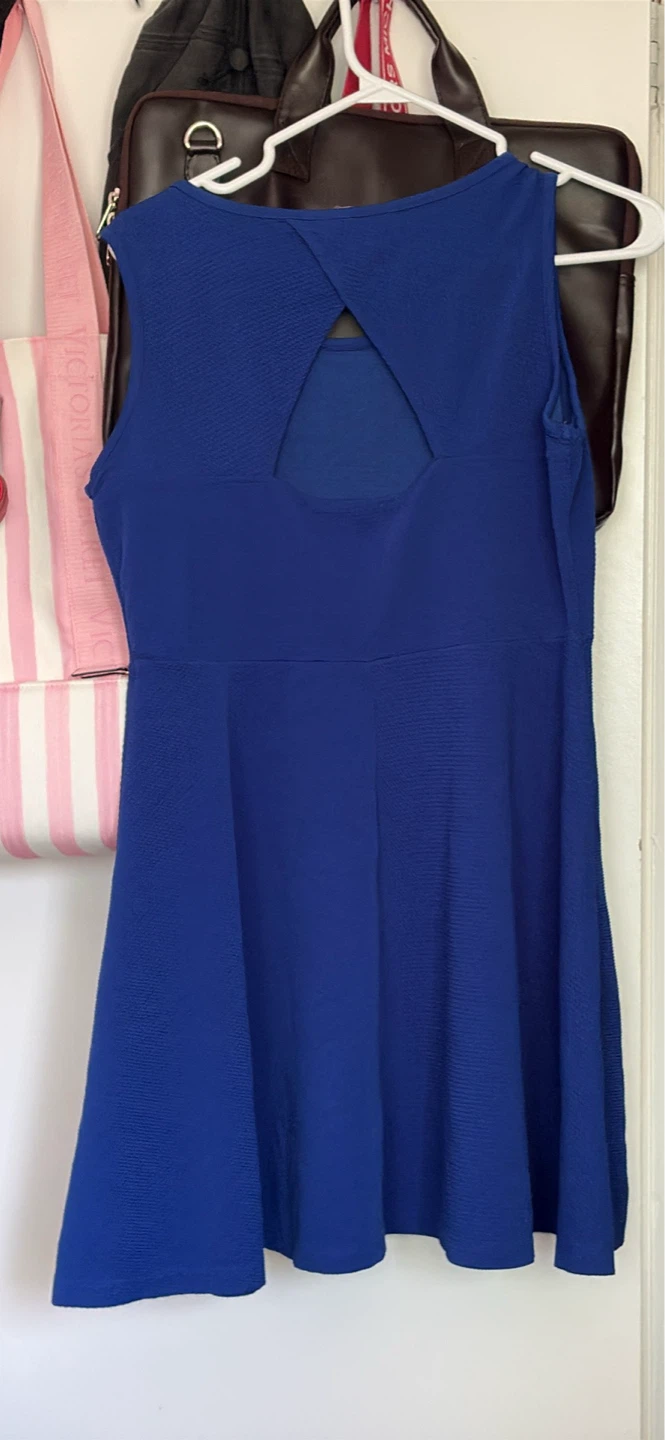 Blue Sleeveless A-Line Dress
