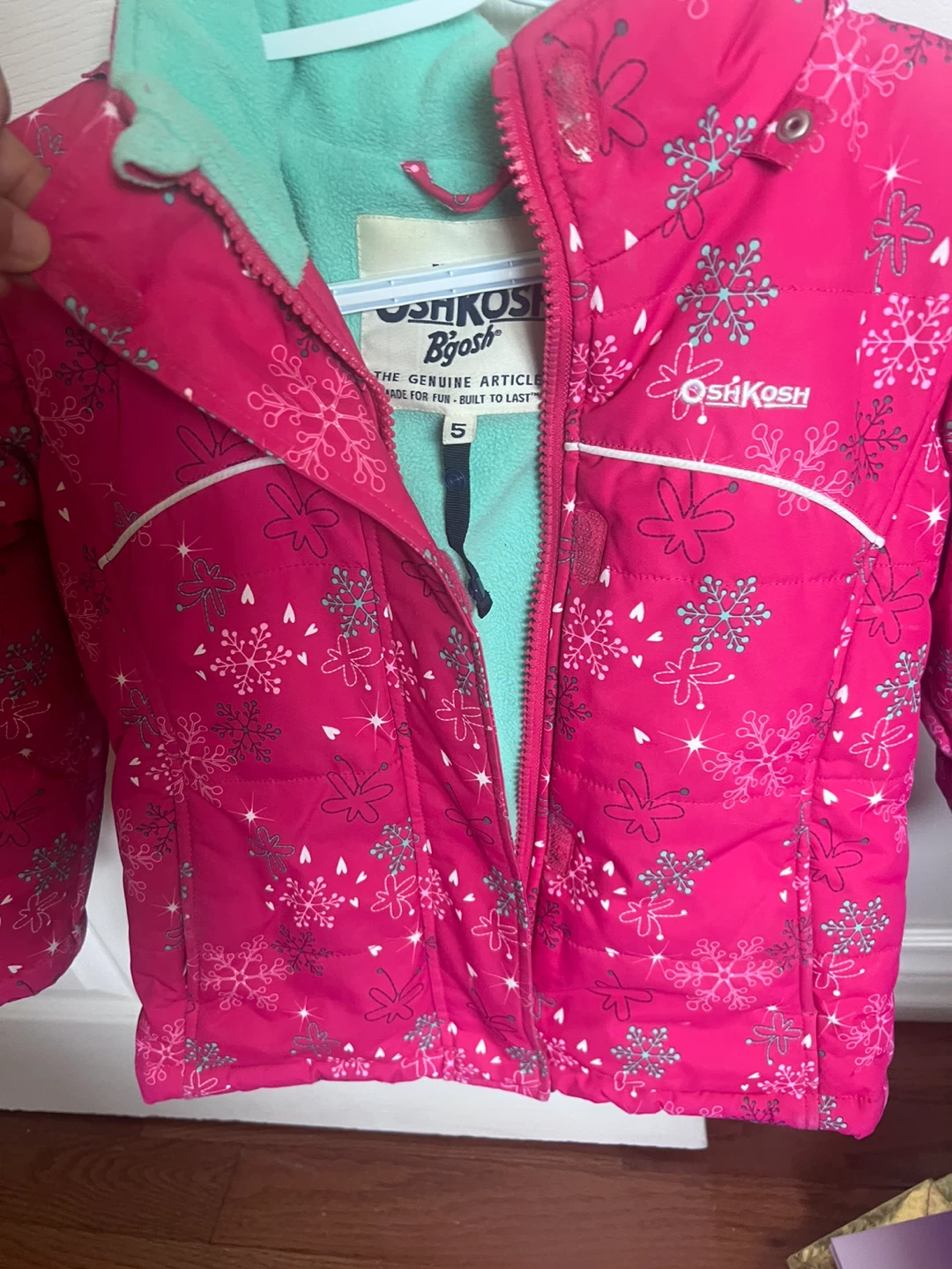 OshKosh B'gosh Pink Snowflake Winter Jacket Size 5