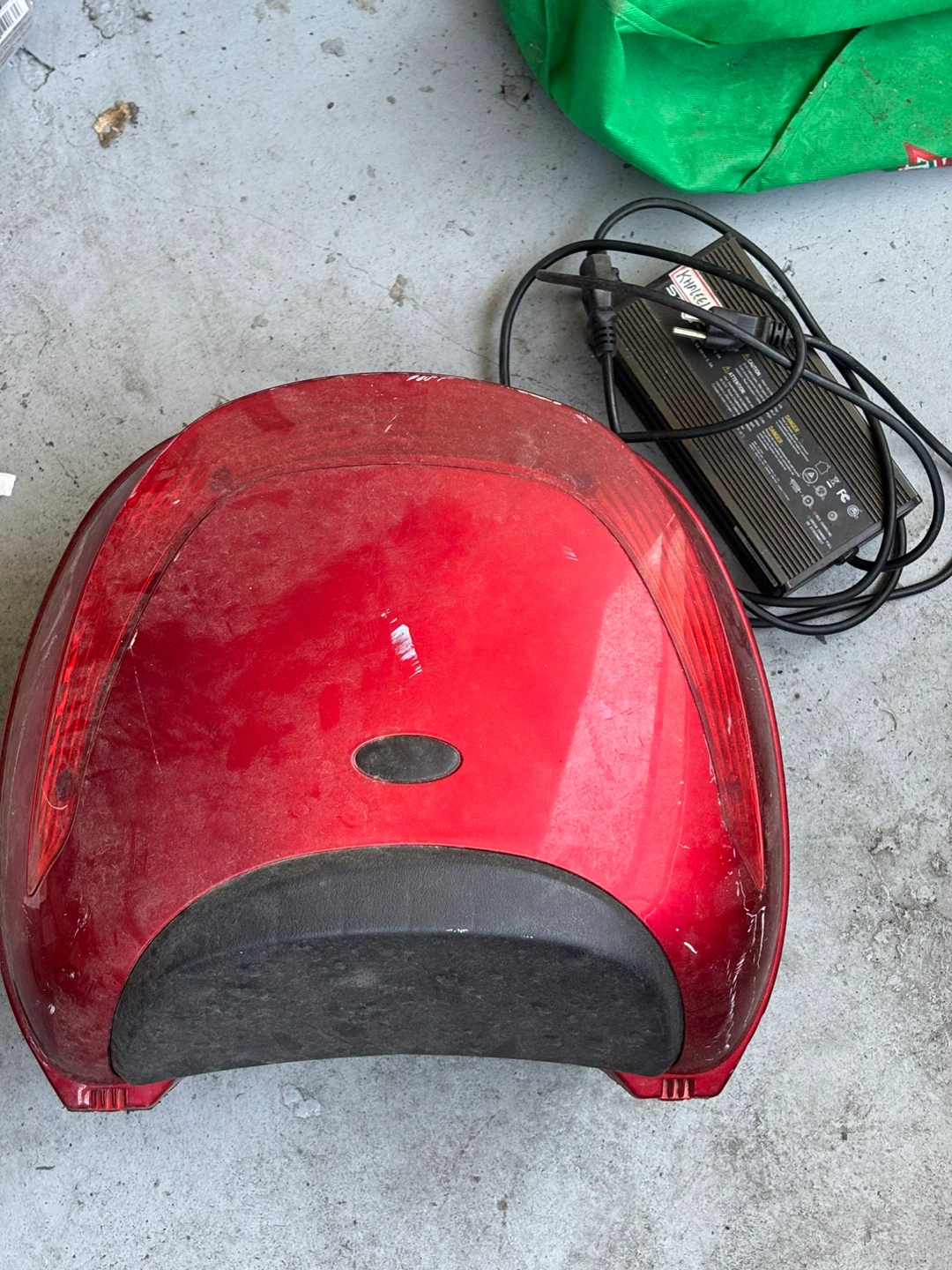 Red Scooter Luggage Top Box with Charger