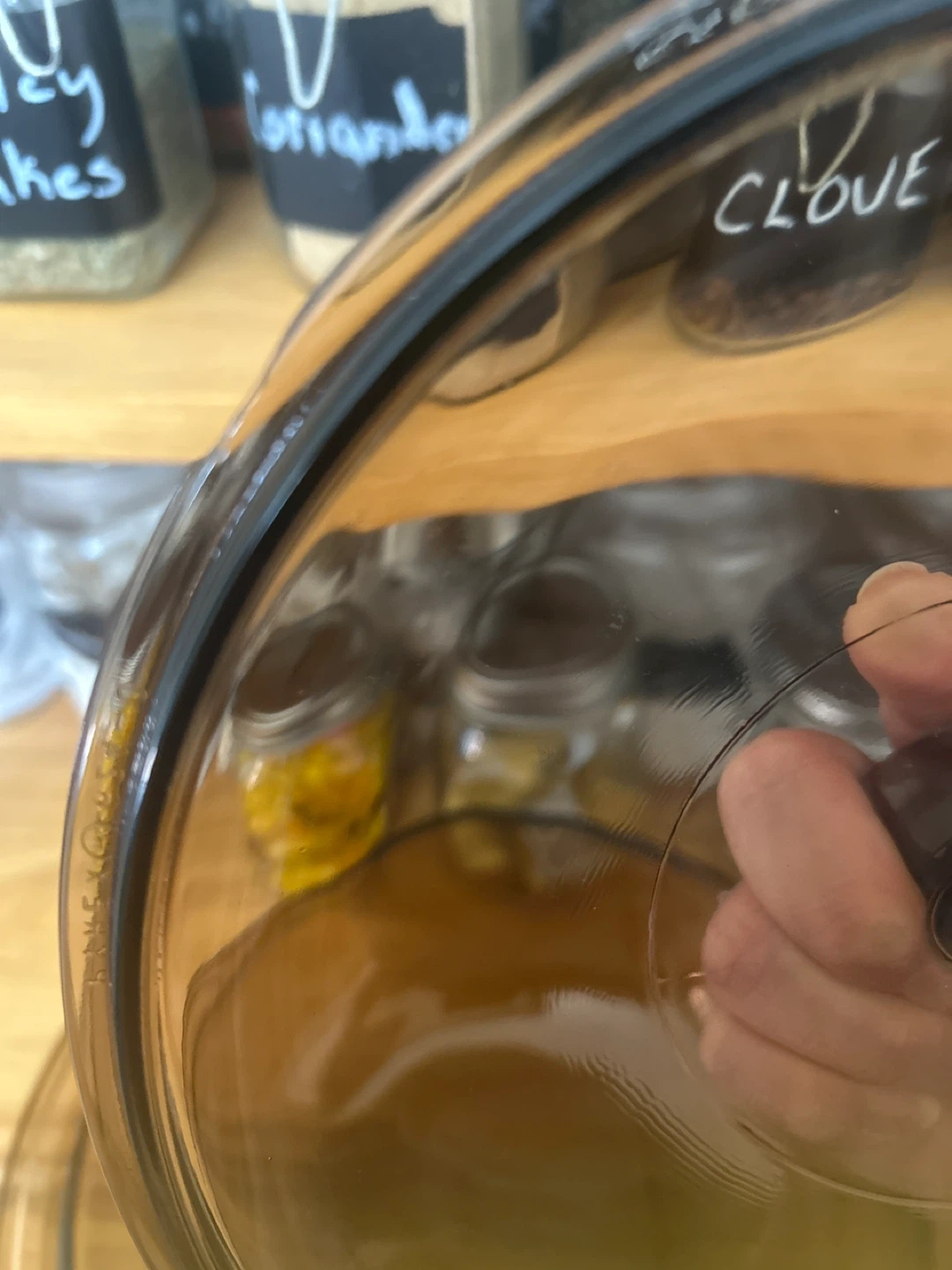 2 litre Amber Glass Casserole Dish with Lid - photo 2