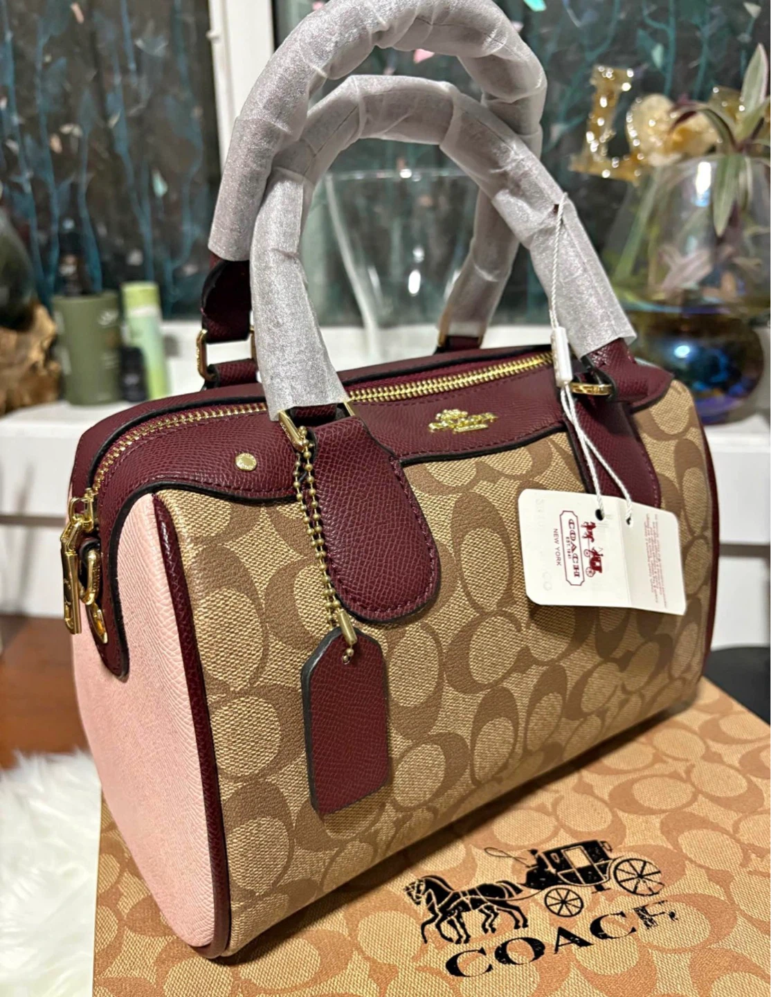 Coach Monogram Barrel Bag Burgundy Pink - photo 3