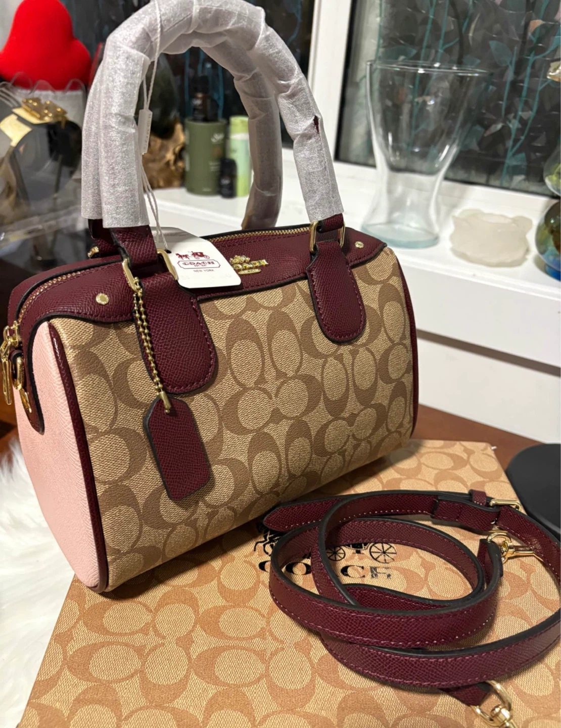 Coach Monogram Barrel Bag Burgundy Pink - photo 2