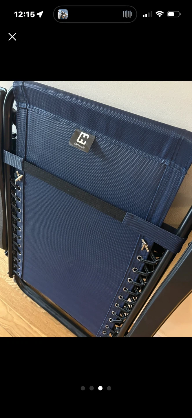 Caphaus Navy Blue Zero Gravity Chair with Detachable Side Tray - photo 3