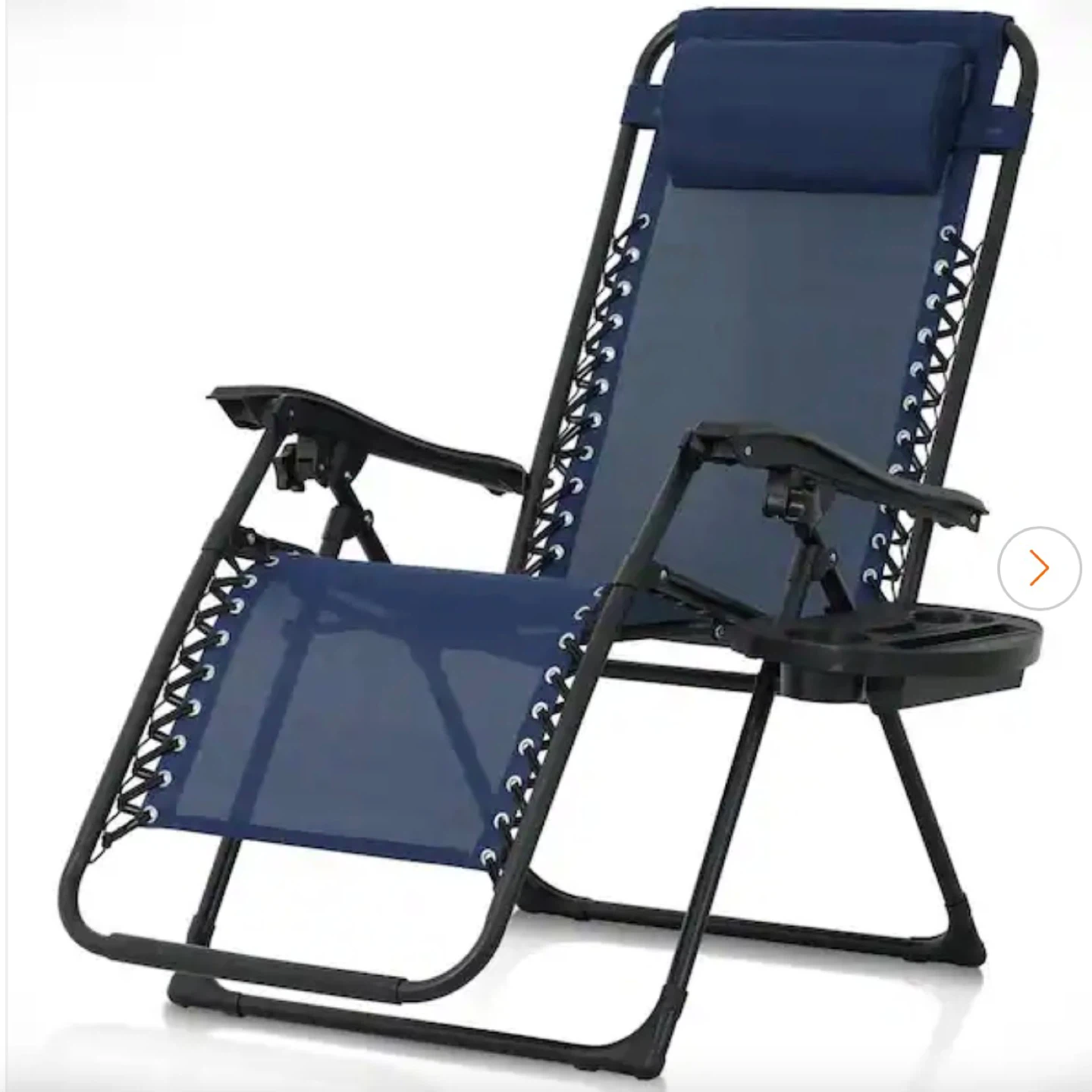 Caphaus Navy Blue Zero Gravity Chair with Detachable Side Tray - photo 2