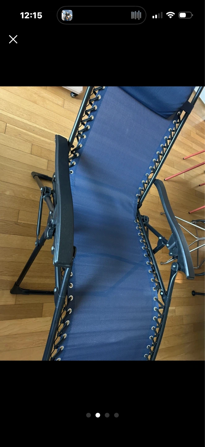 Caphaus Navy Blue Zero Gravity Chair with Detachable Side Tray - photo 2