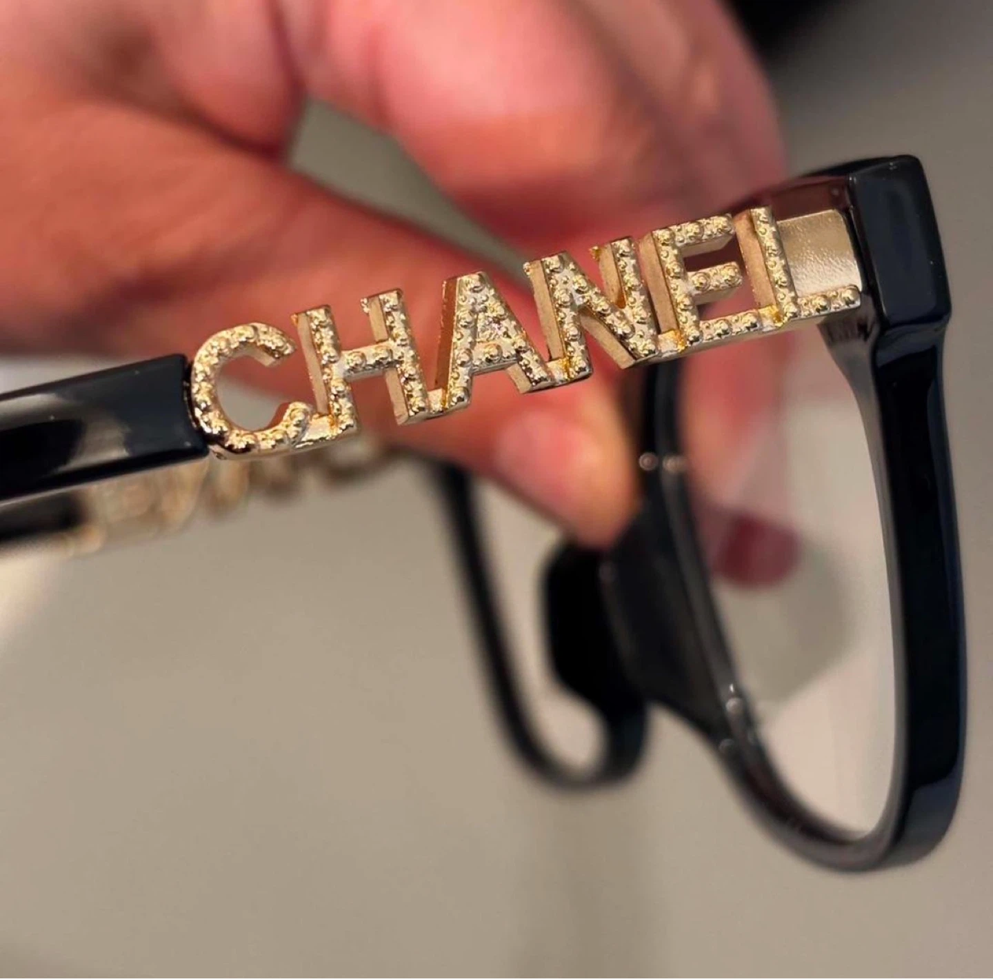 CHANEL Black Eyeglasses with Gold Logo - Made in Italy - photo 2