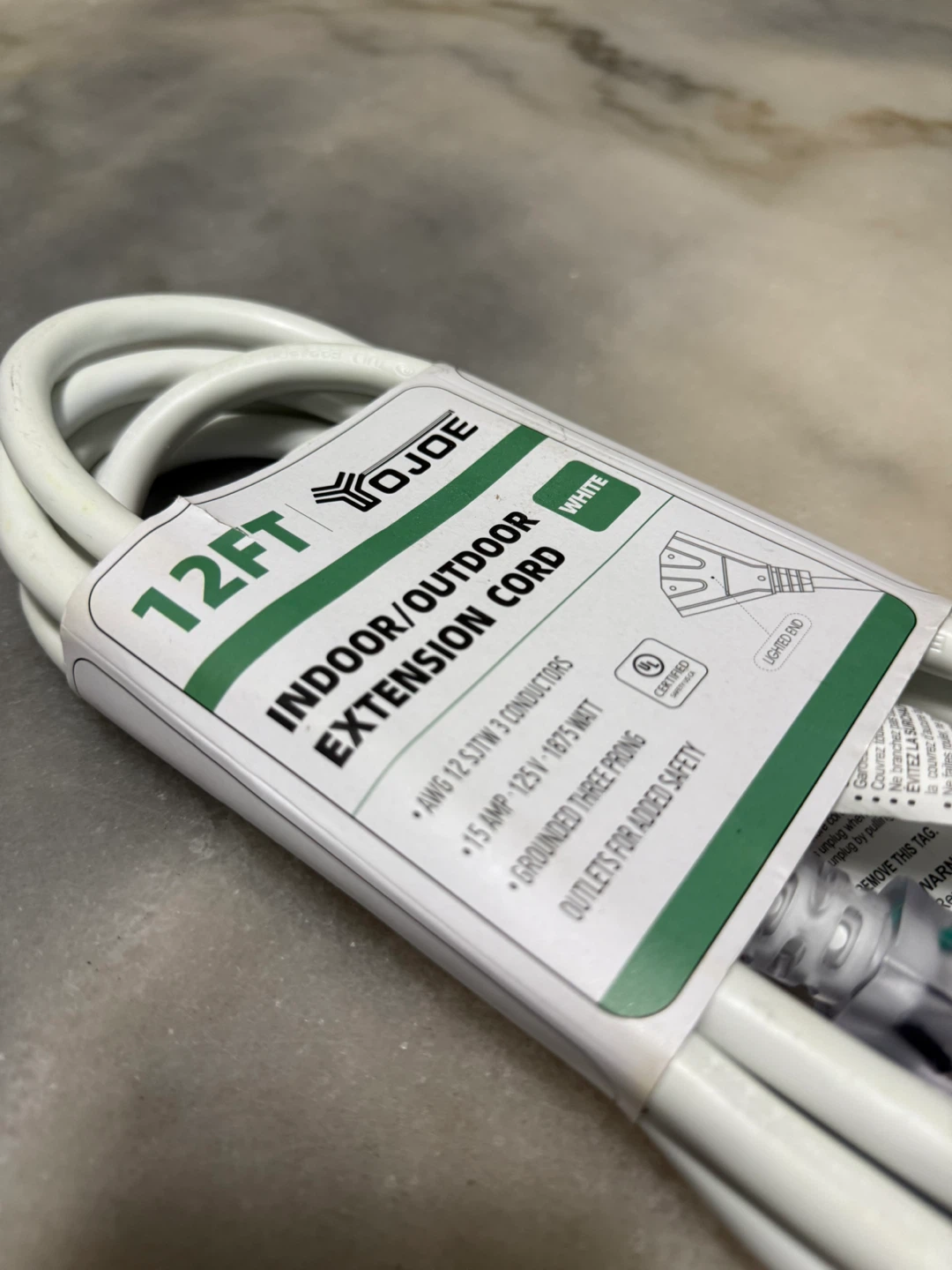Heavy Duty 12FT Water Resistant 12/3 Extension Cord - photo 5