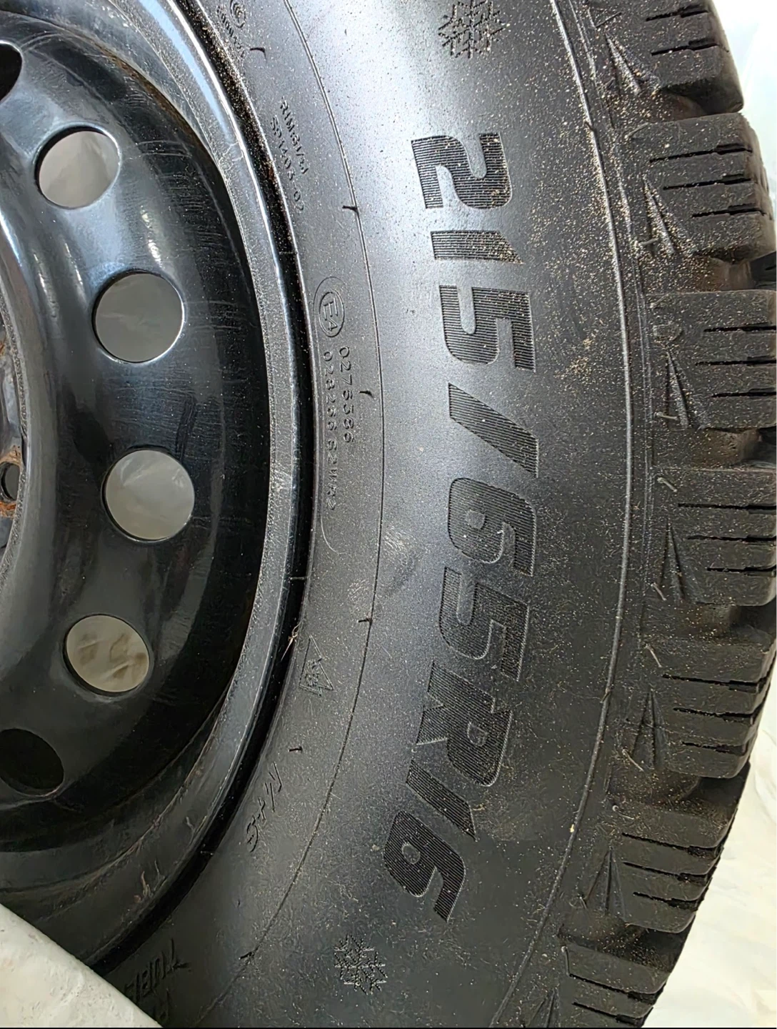 A set of 4 winter tires with rims.