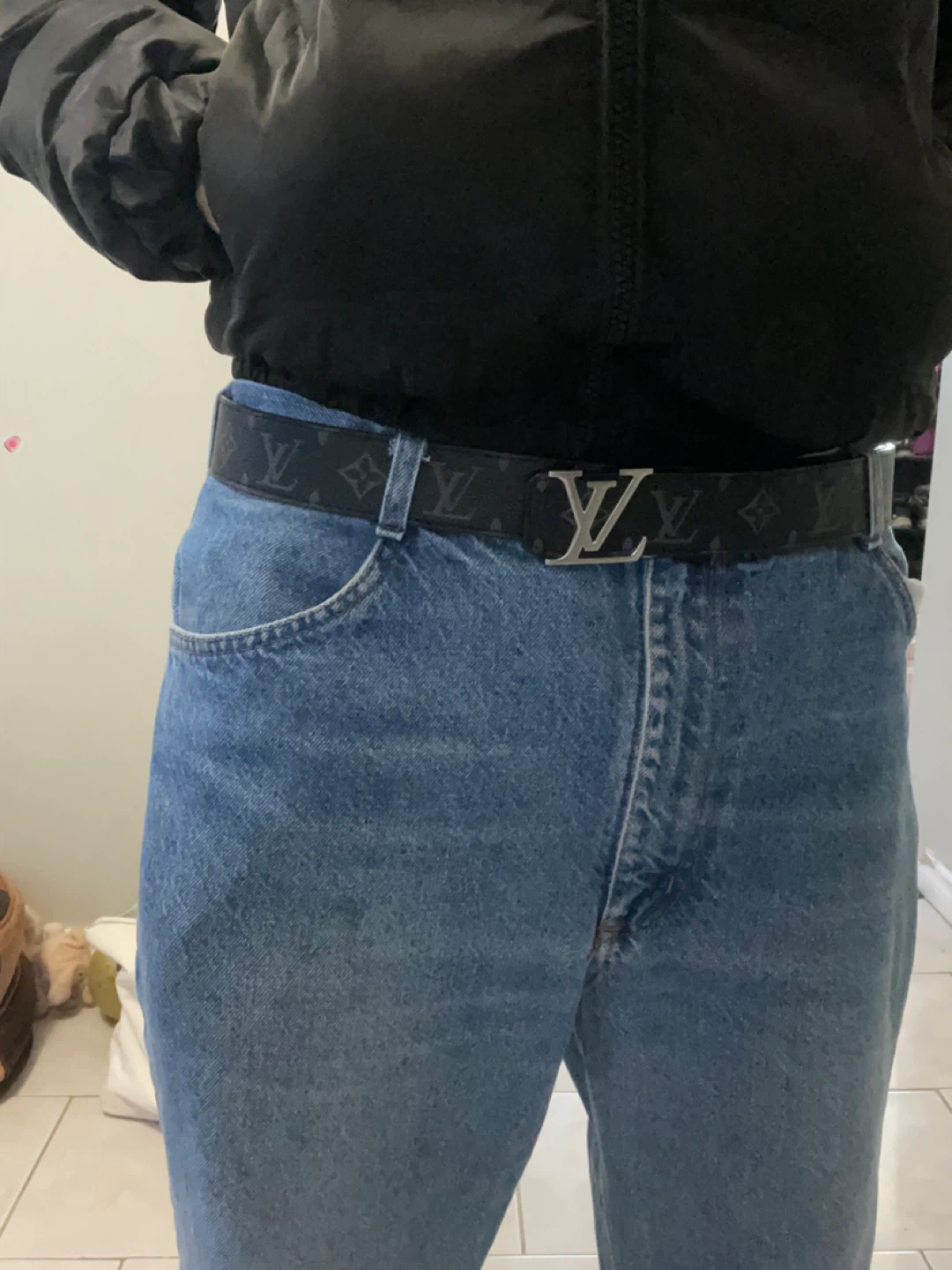 Louis Vuitton Silver and Black Monogram Belt - photo 2