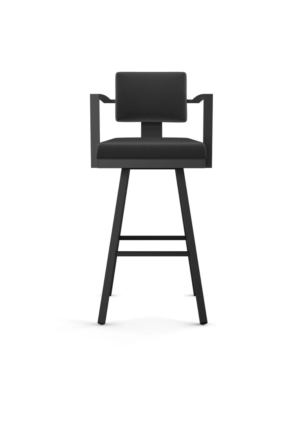 Amisco Akers Swivel Counter Stool - Black Faux Leather