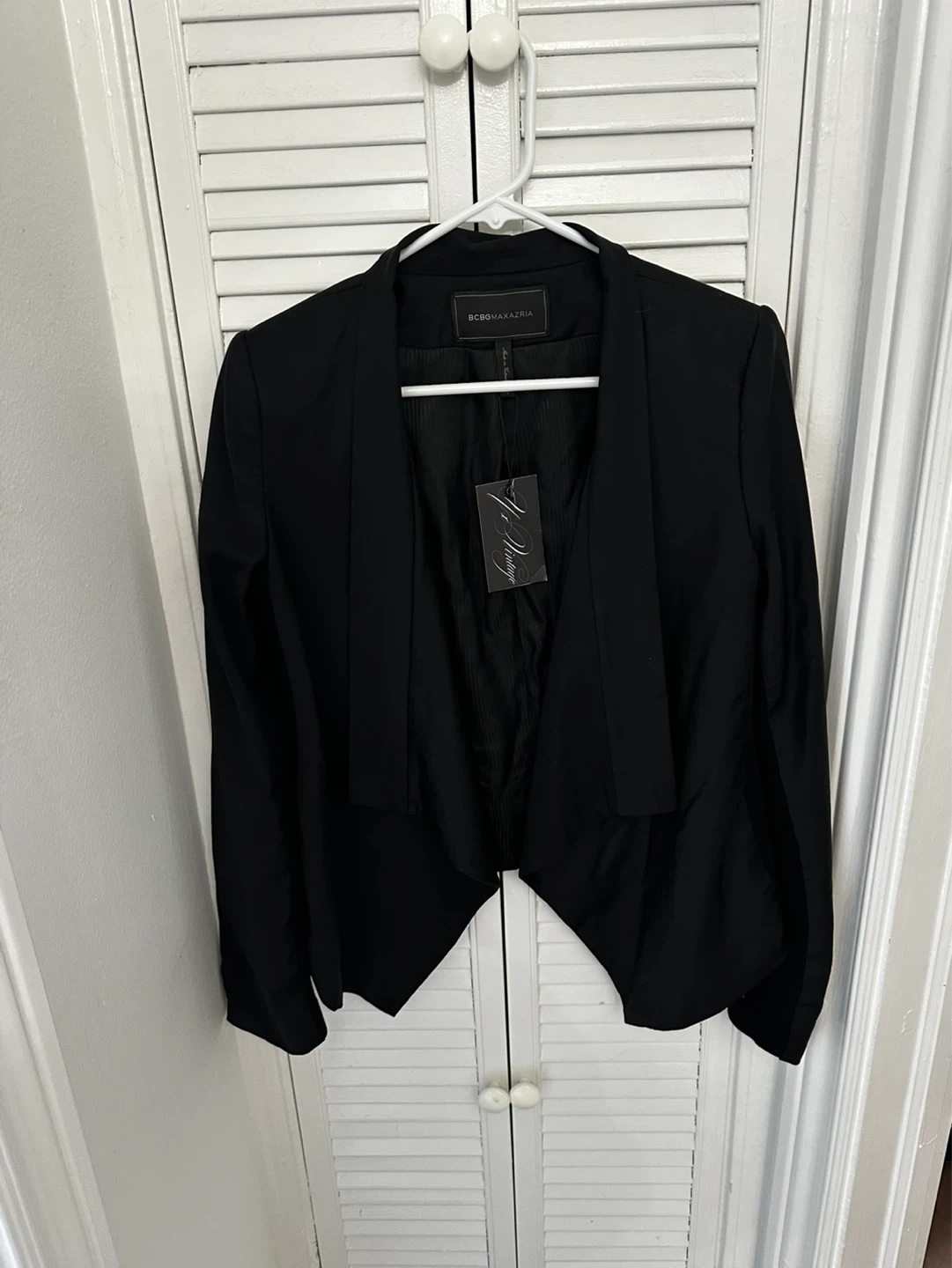 BCBGMAXAZRIA Waterfall Blazer - Black, Size S