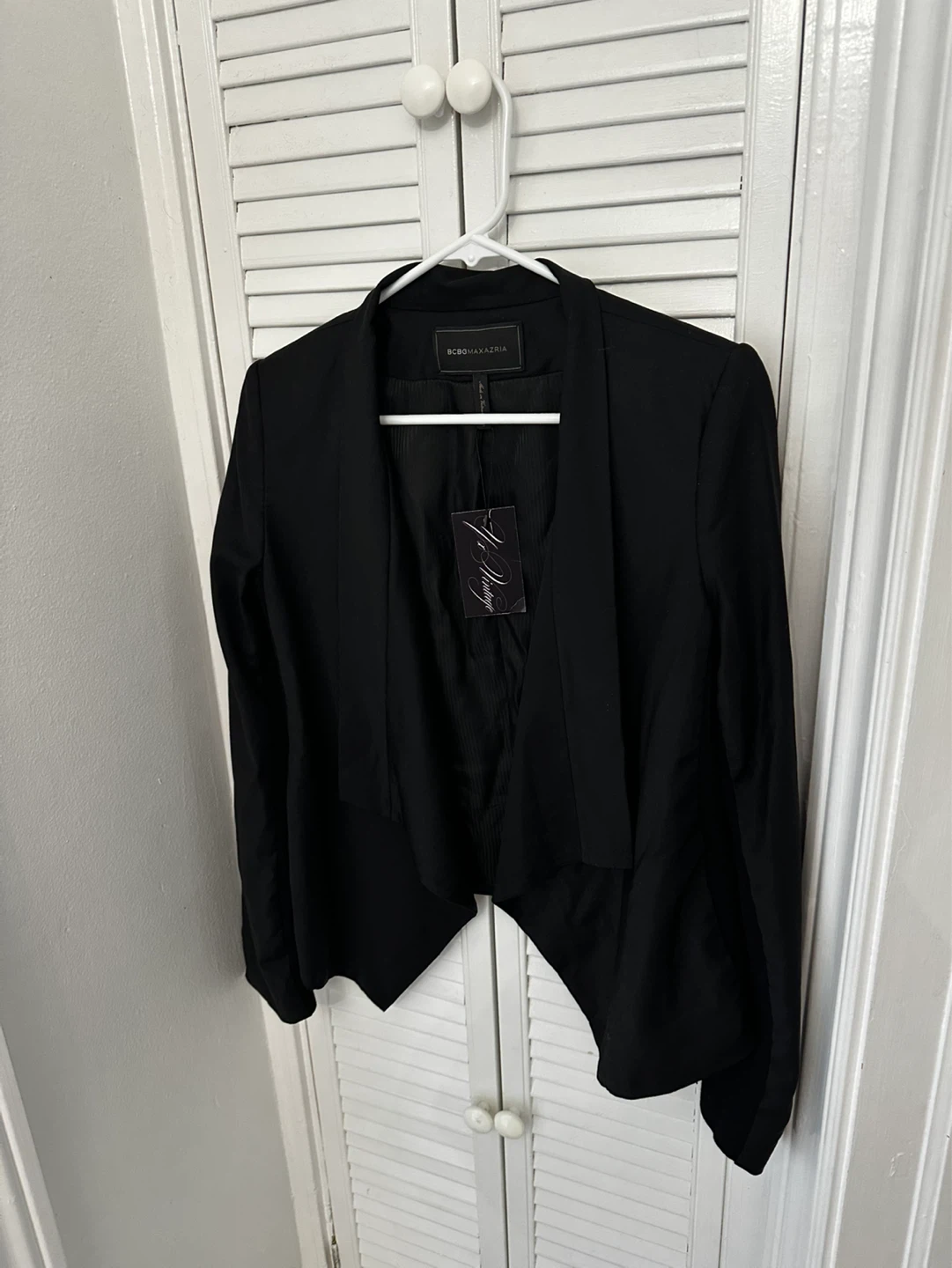 BCBGMAXAZRIA Waterfall Blazer - Black, Size S - photo 2