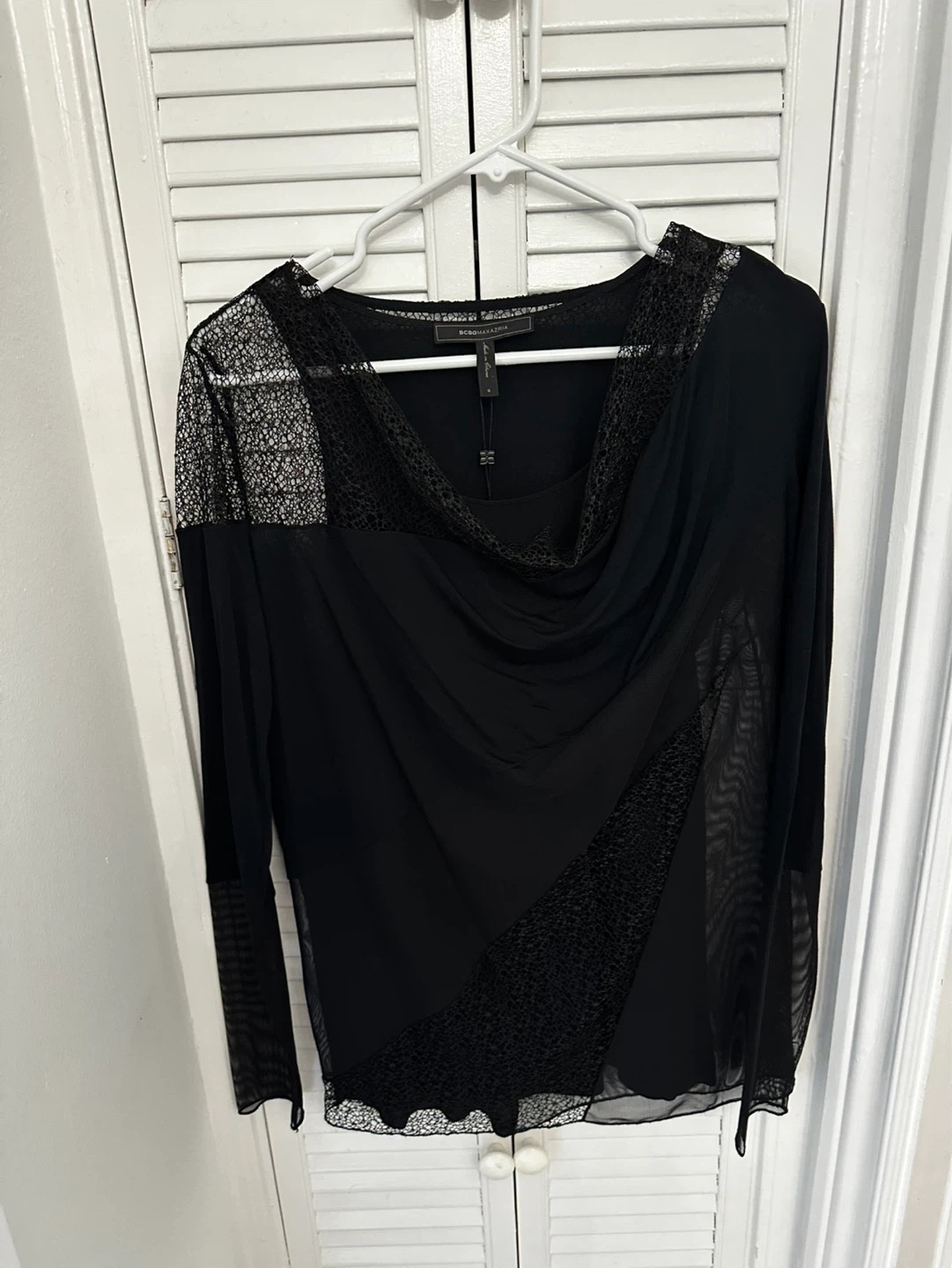 New BCBG Black Lace Top - Size S