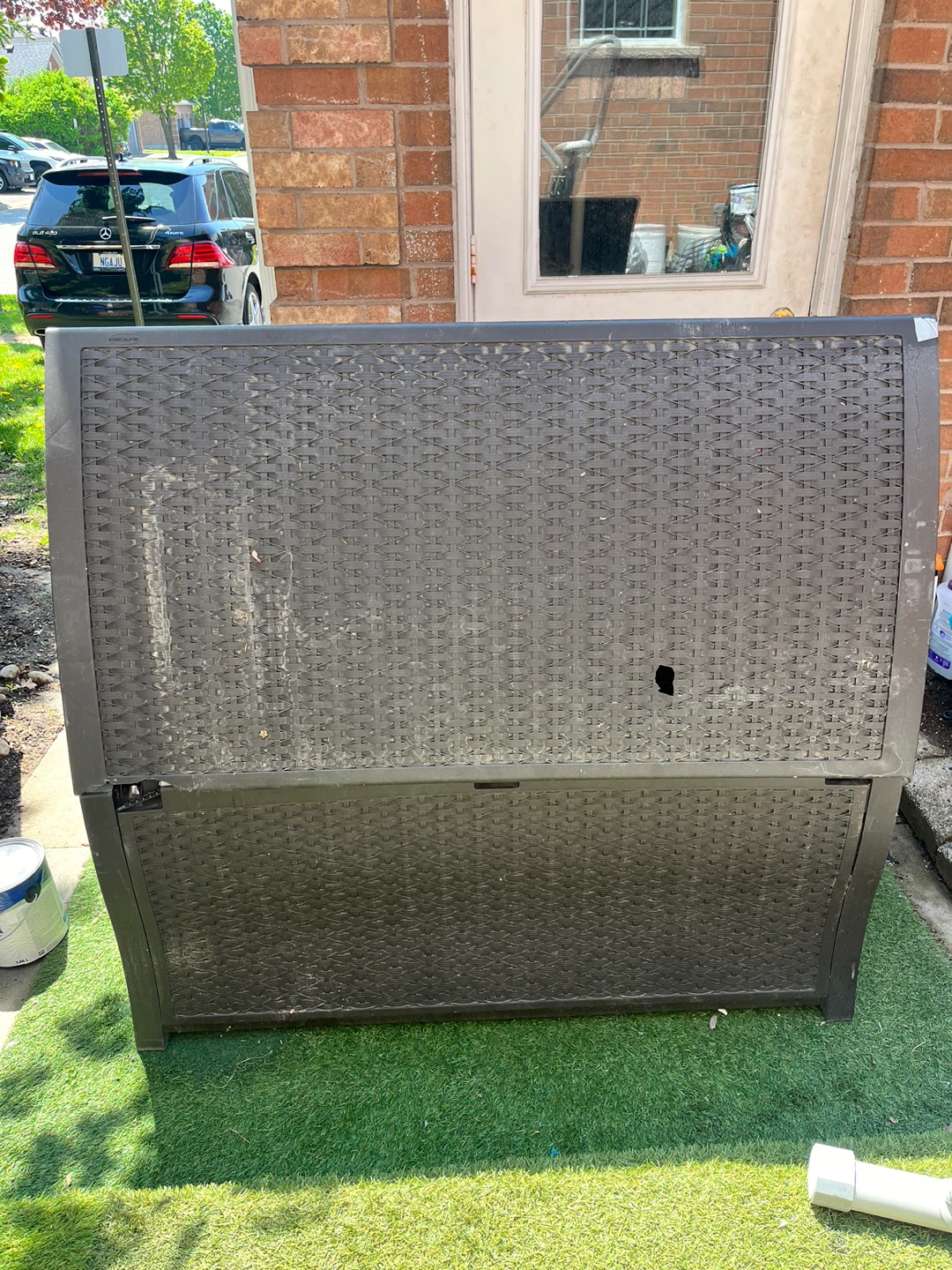 Brown Wicker Patio Storage Box - photo 5