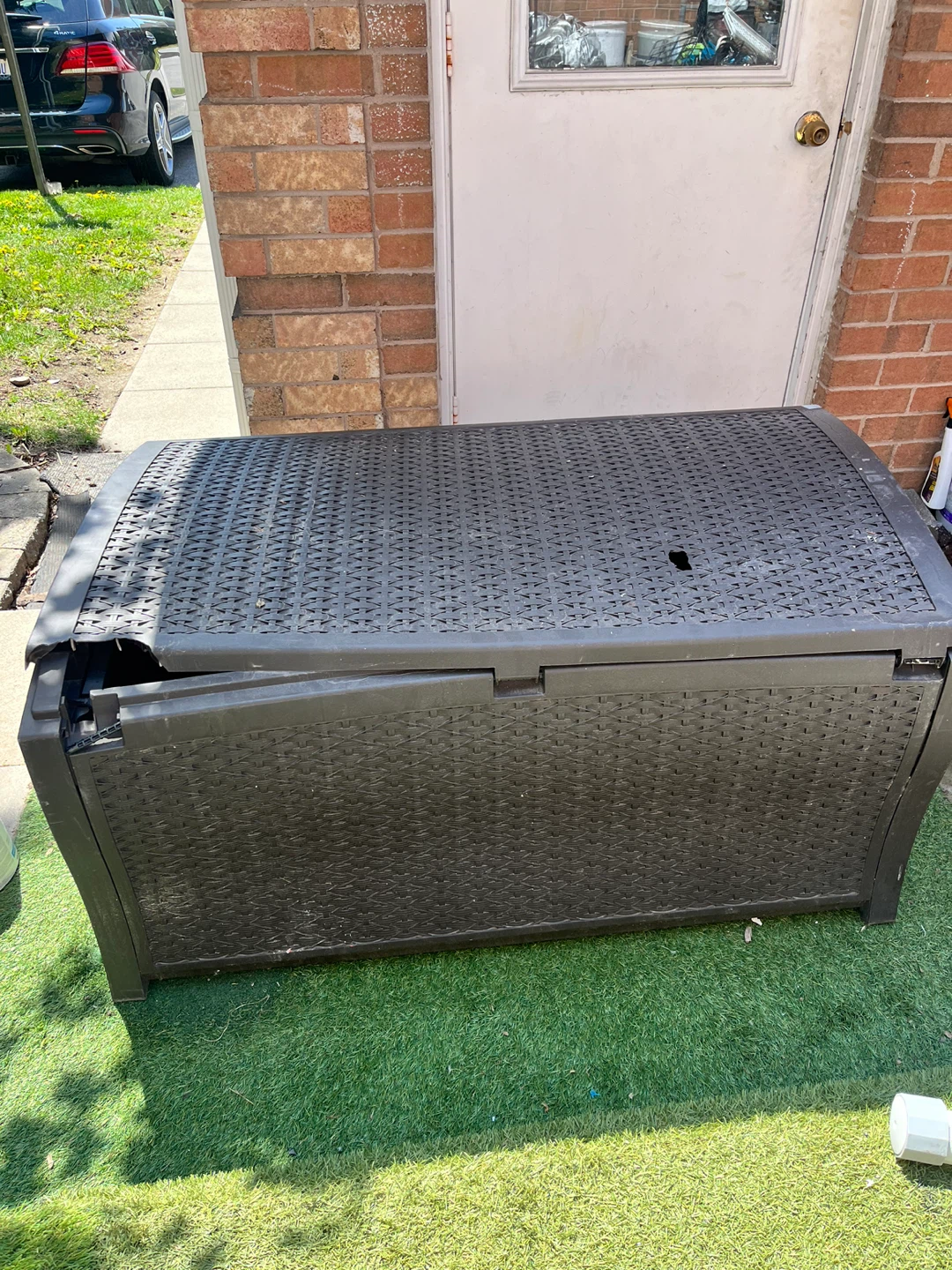 Brown Wicker Patio Storage Box - photo 2