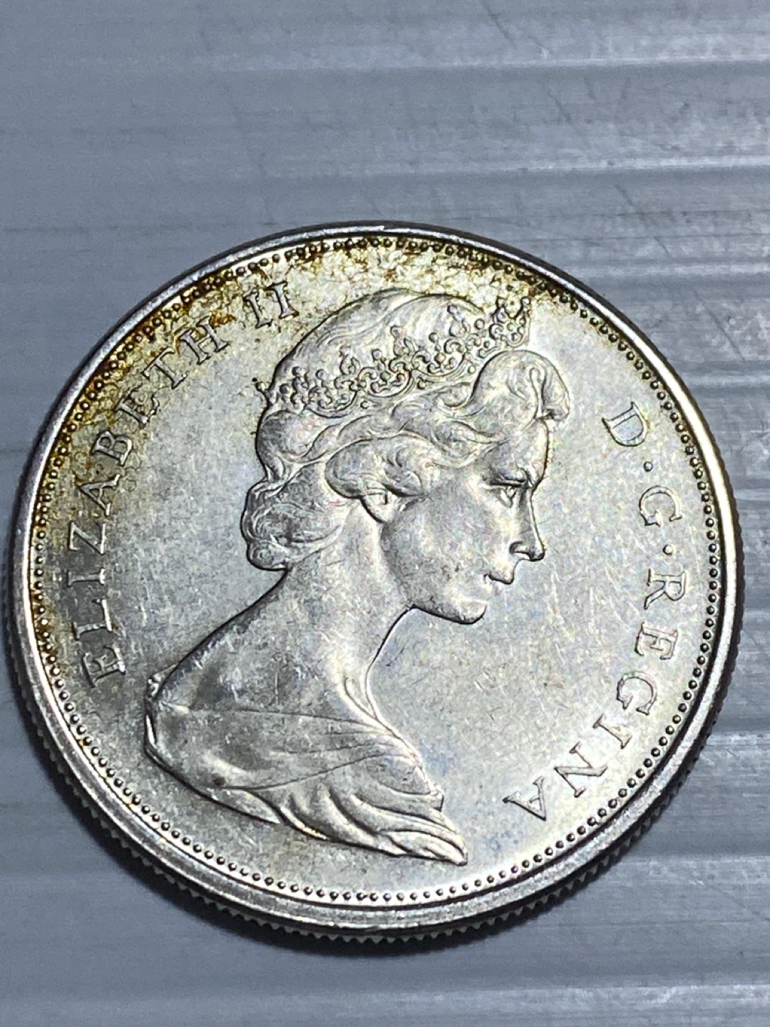 1965 silver Canadian 50 Cent Coin - photo 2