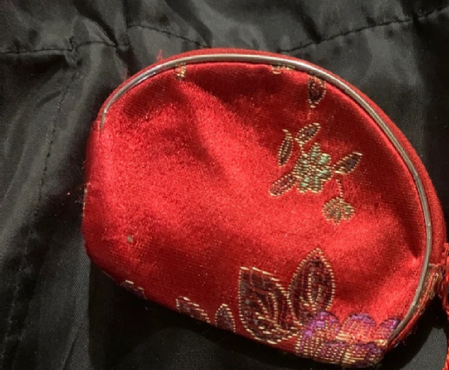 Red Brocade Coin Purse - photo 2