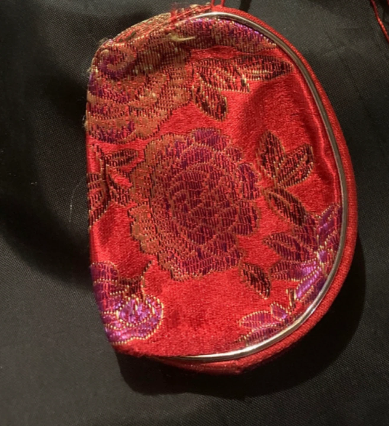 Red Brocade Coin Purse