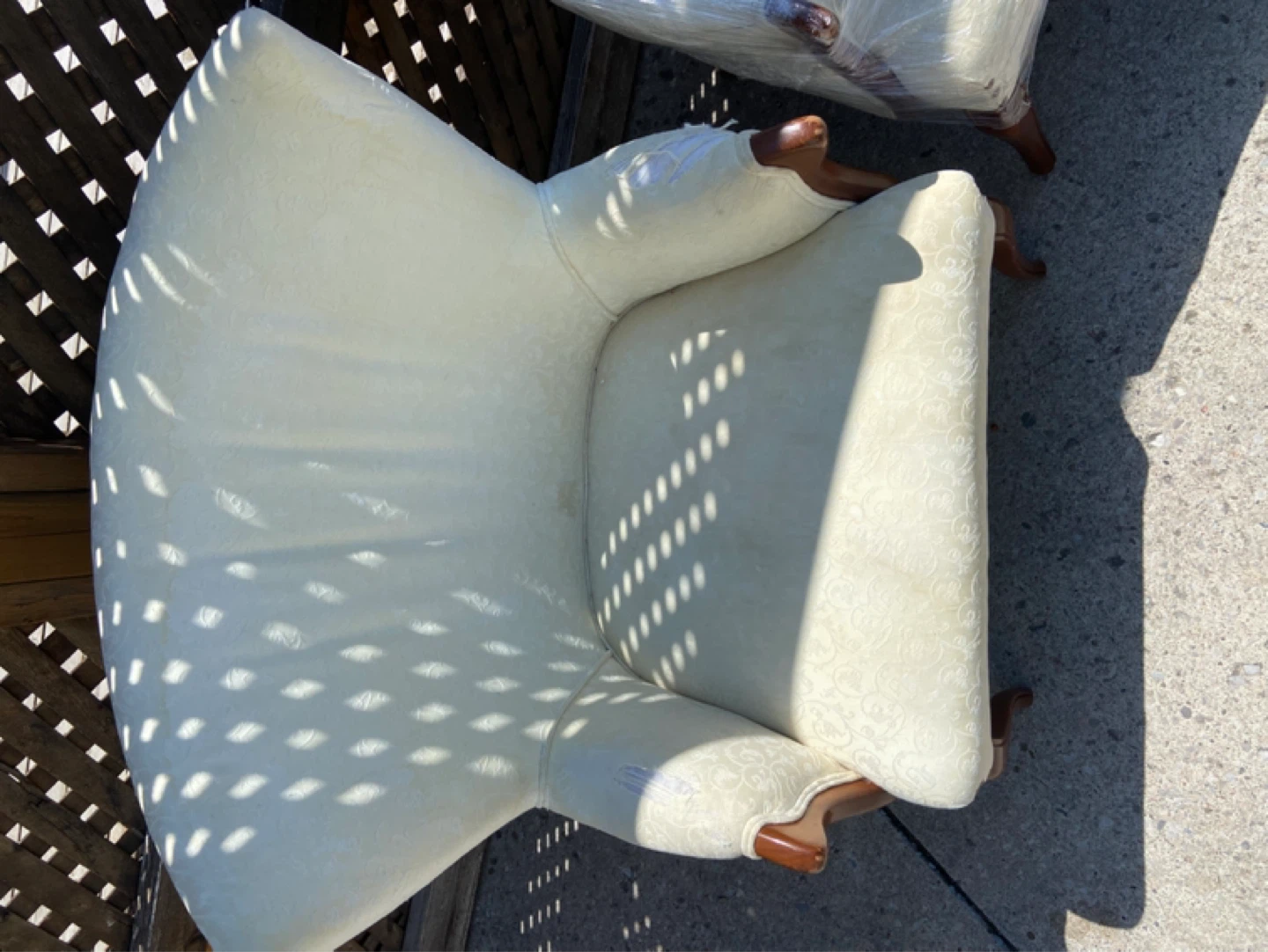 2 Cream Upholstered Accent Armchair - photo 2