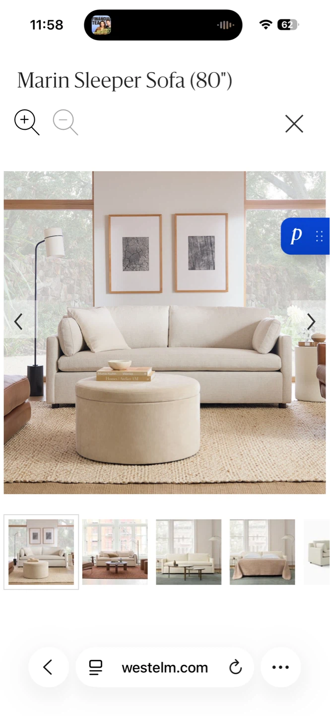 West Elm Sofa with Pull Out Bed