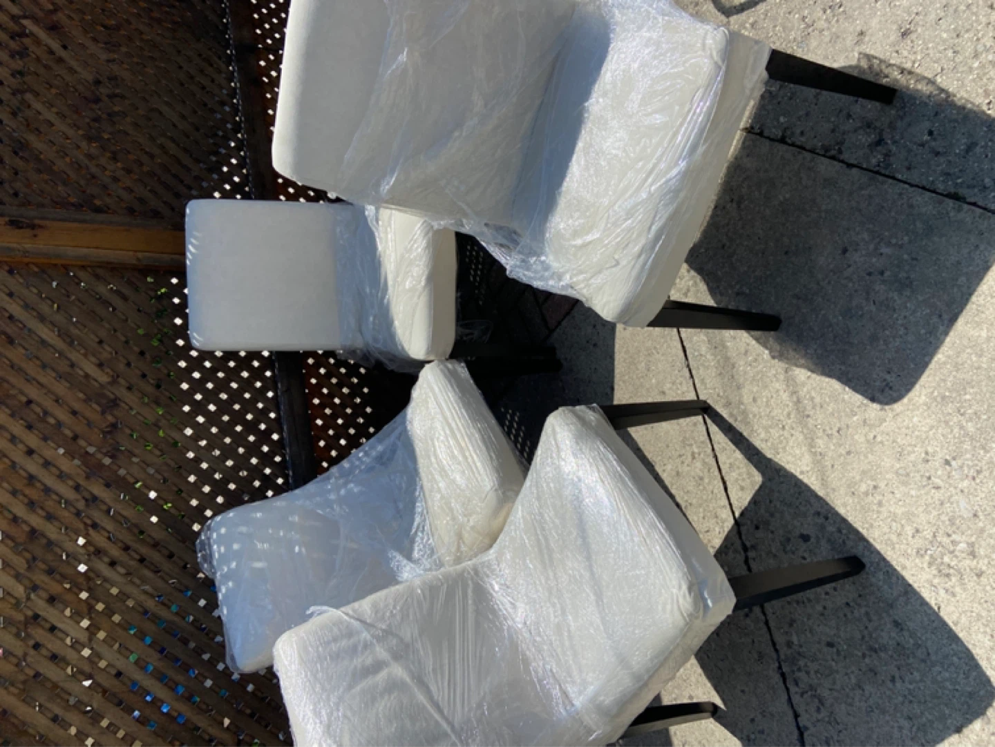 4 White Outdoor Chair Cushions (Set of 4)