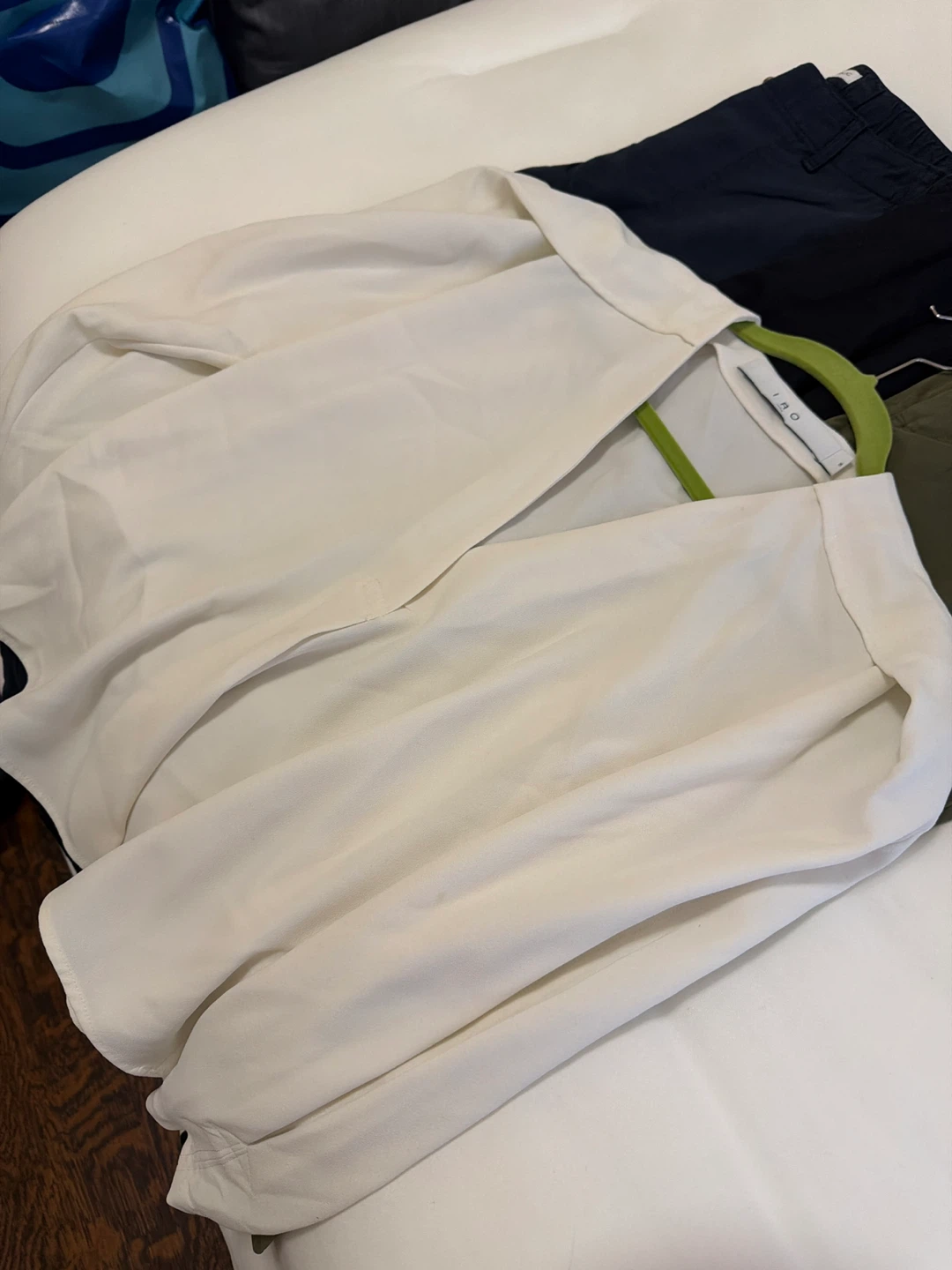 Iro White Puff Sleeve V-Neck Blouse - photo 2
