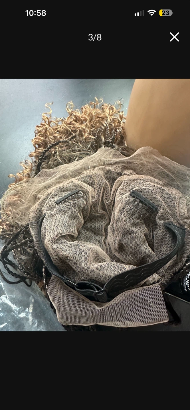 Braided Wig with Curly Ends - Ombre Brown/Black - photo 3