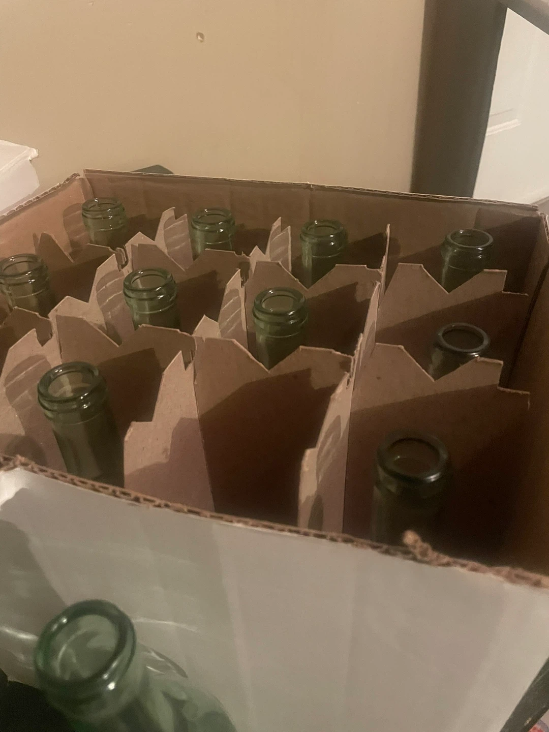 Case of 12 Green Glass Bottles - photo 3