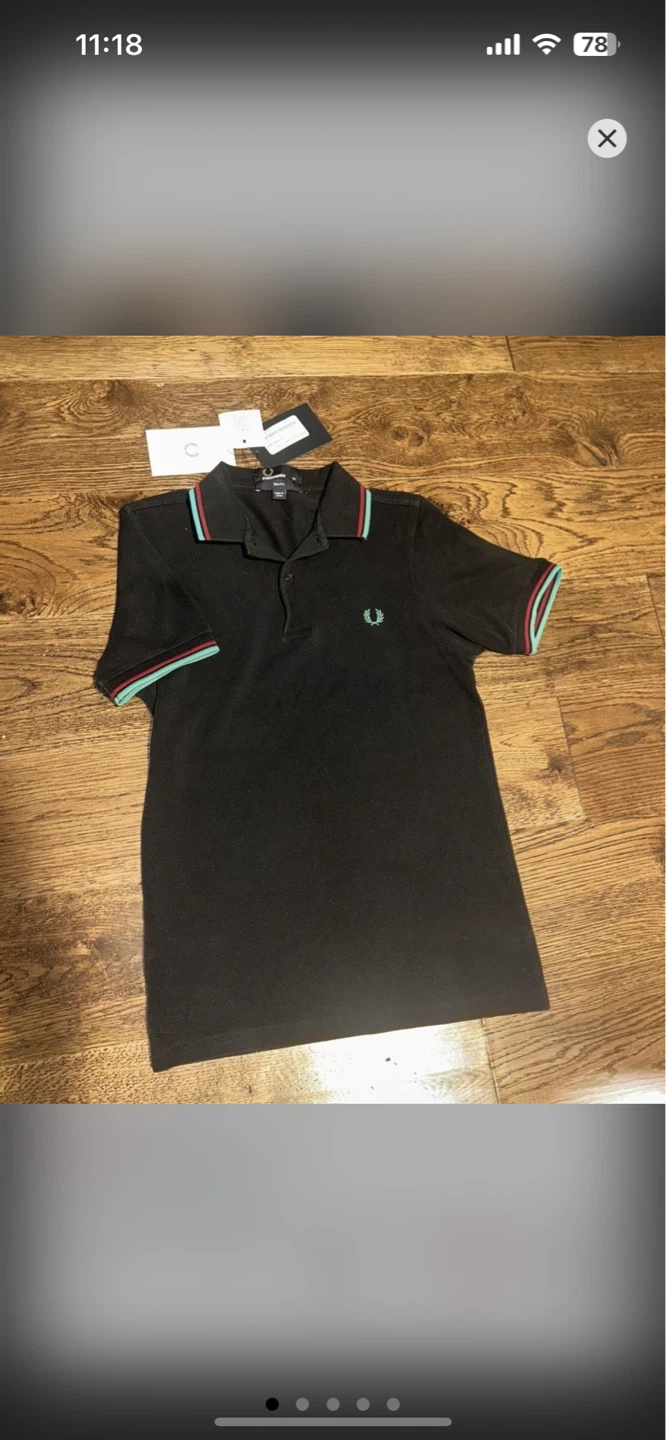 Fred Perry Tipped Collar Polo Shirt - Black - photo 2