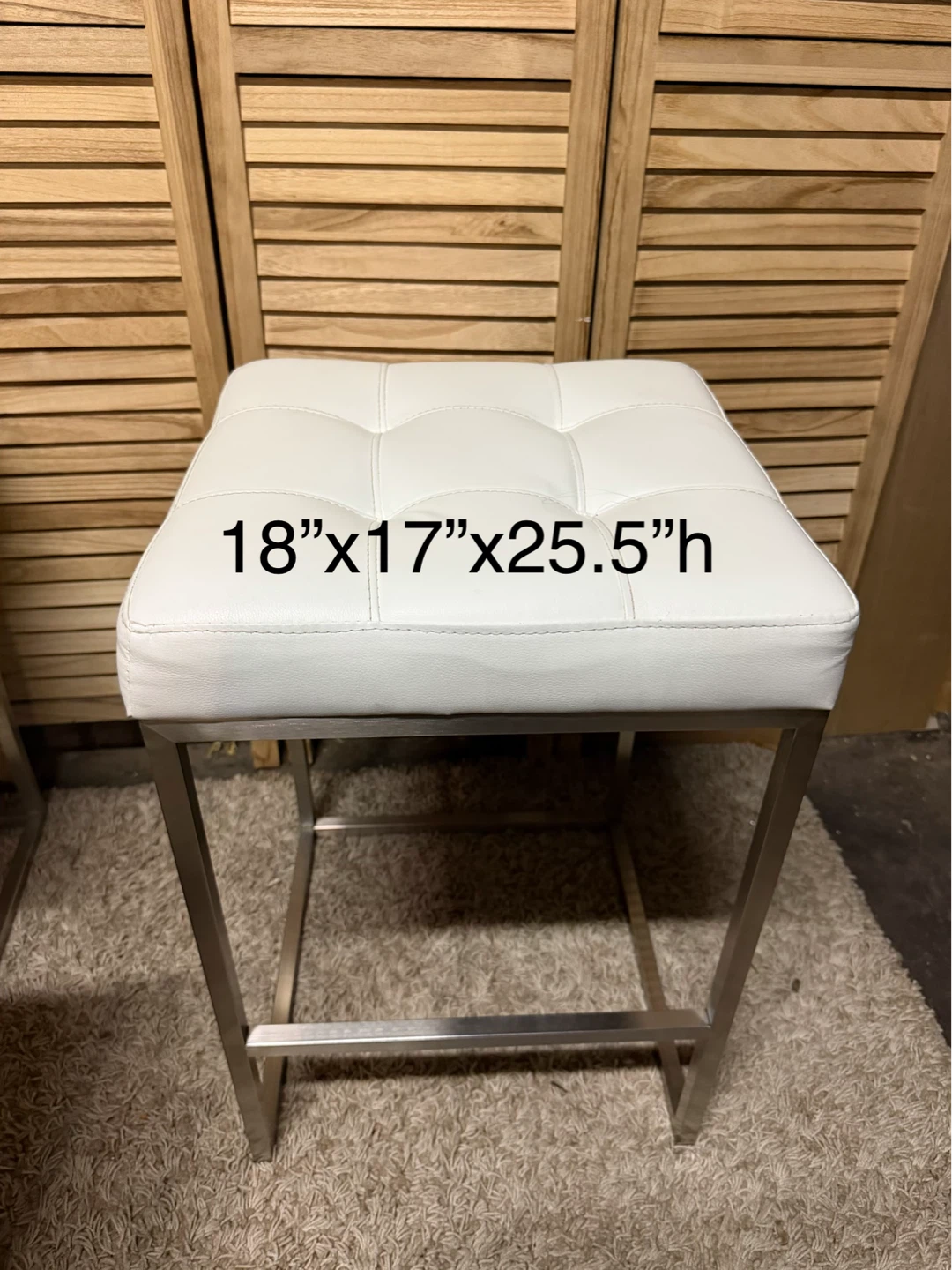 Set of 4 White Faux Leather Bar Stools - photo 5