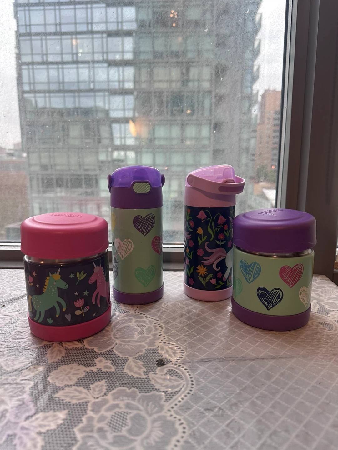 Thermos Kids Unicorn Food Jars and Water Bottles Set