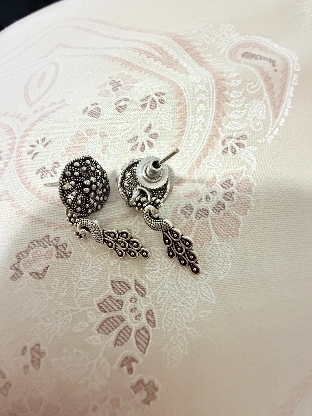 Boho Silver-Tone Peacock Earrings & Necklaces Set - photo 5
