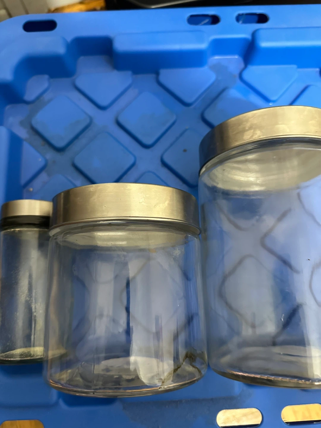 Set of 3 Glass Jars with Metal Lids