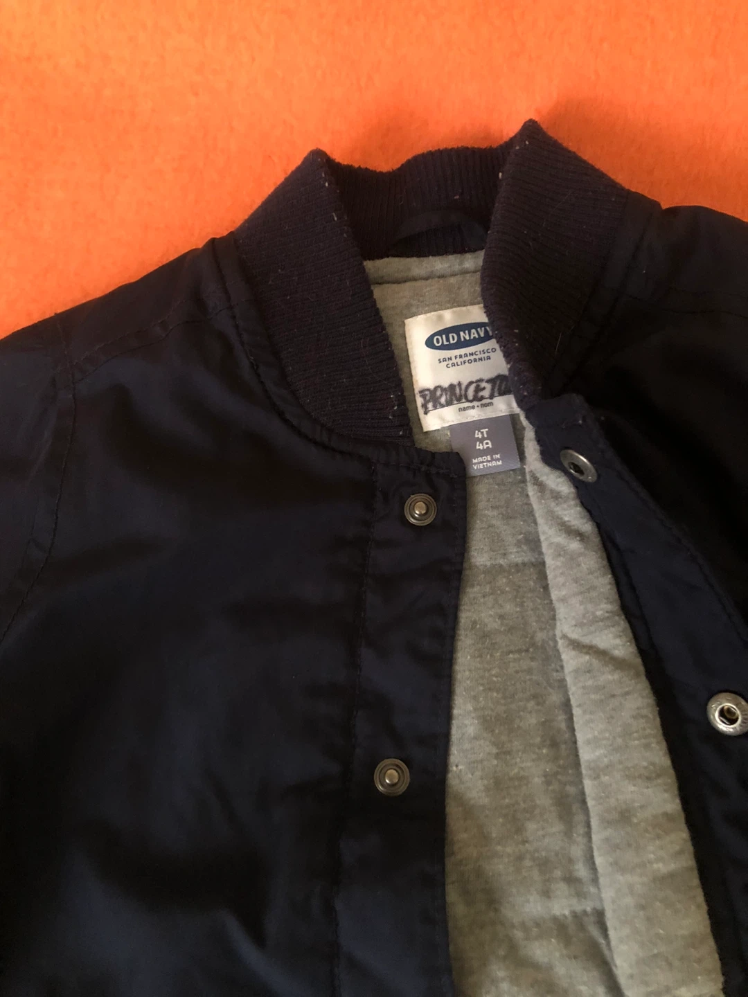 Old Navy Princeton Navy Bomber Jacket - Size 4T