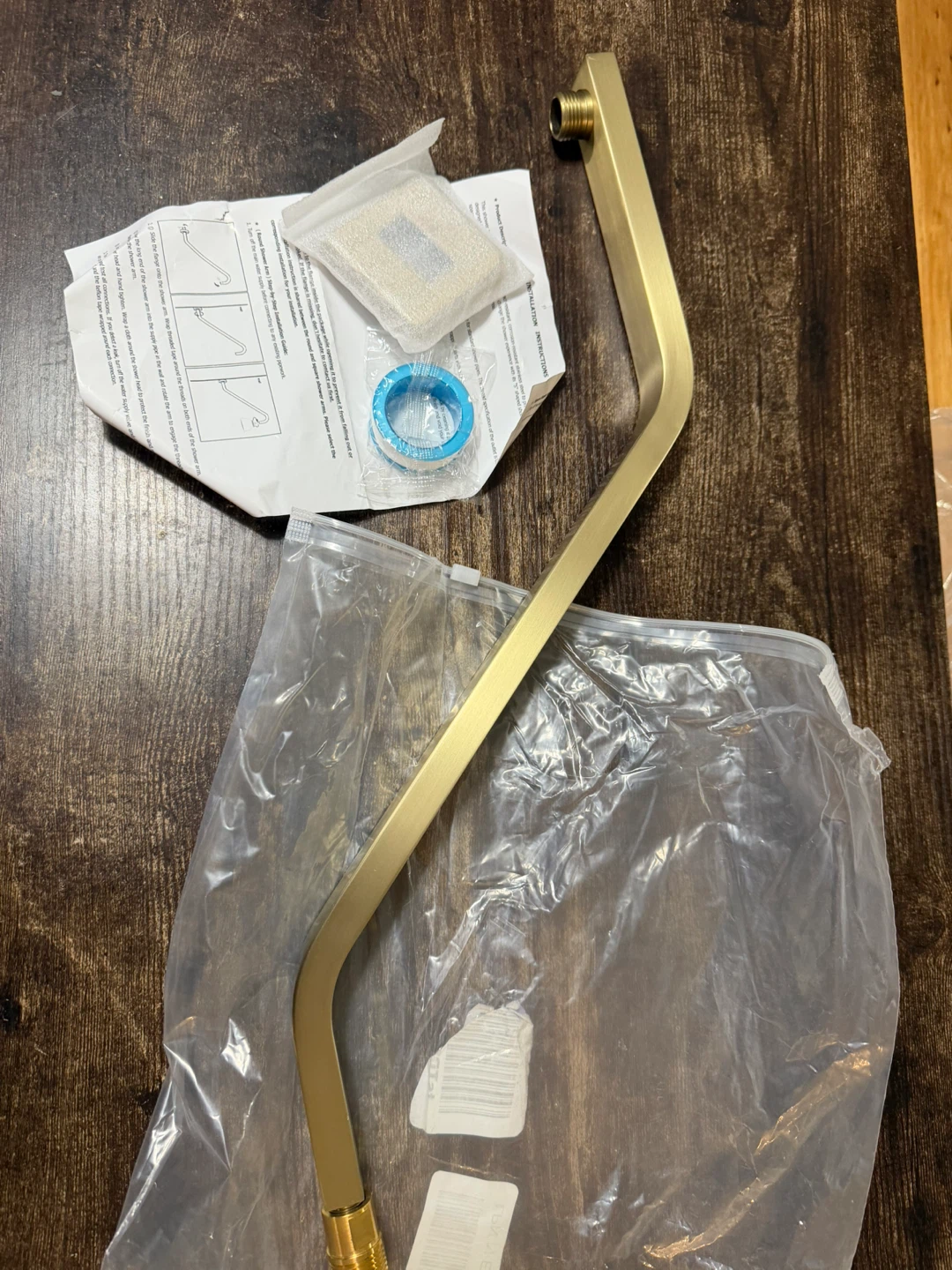 Uvish Brushed Gold Square Shower Head Extension Arm - photo 2