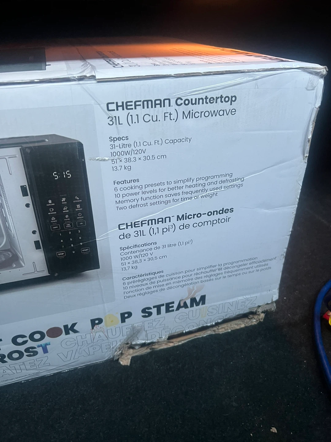 CHEFMAN Countertop 31L (1.1 Cu. Ft.) Microwave - photo 4