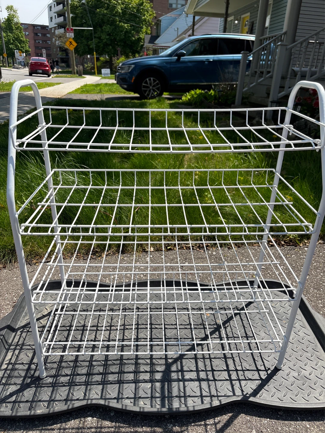 White 3-Tier Wire Shelf Unit