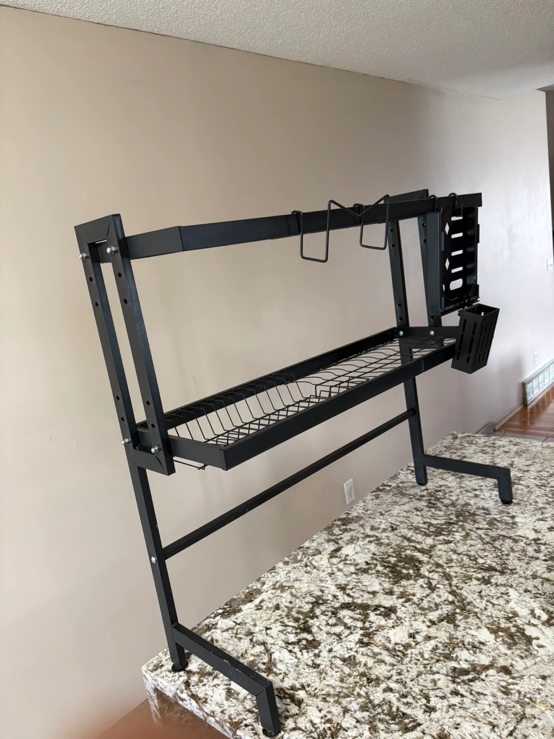 Black Metal Over-the-Sink Dish Drying Rack