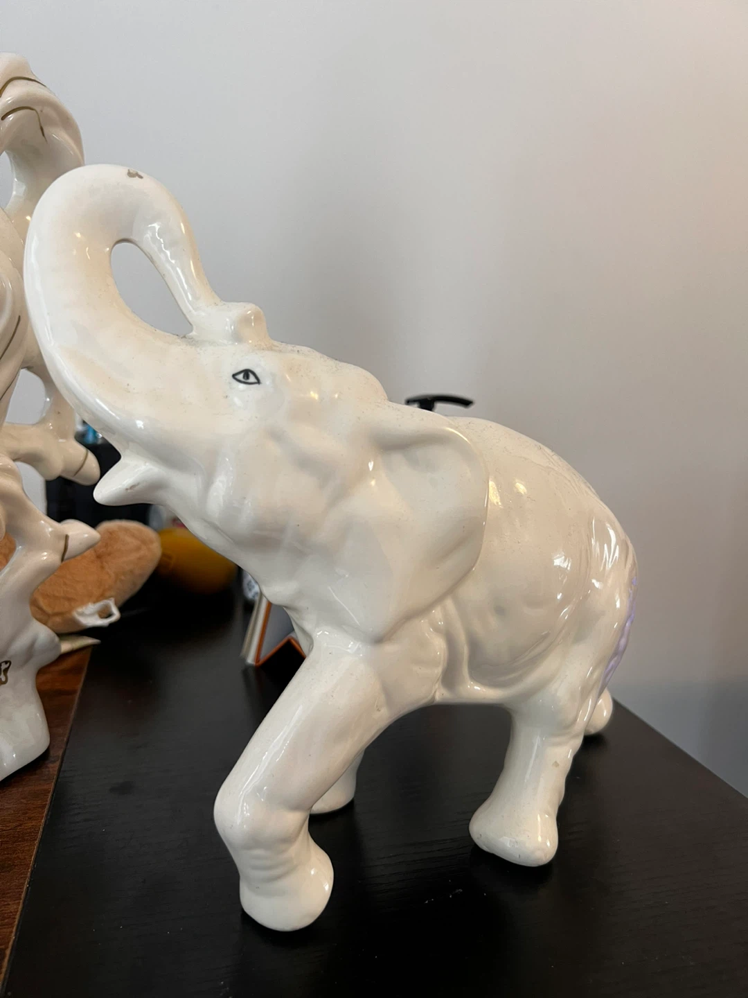 White Ceramic Elephant Figurine